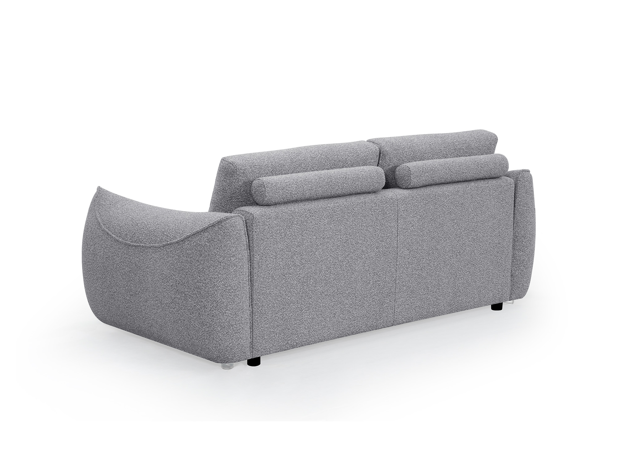 Canapé 3 places en tissu bouclette gris EZRA