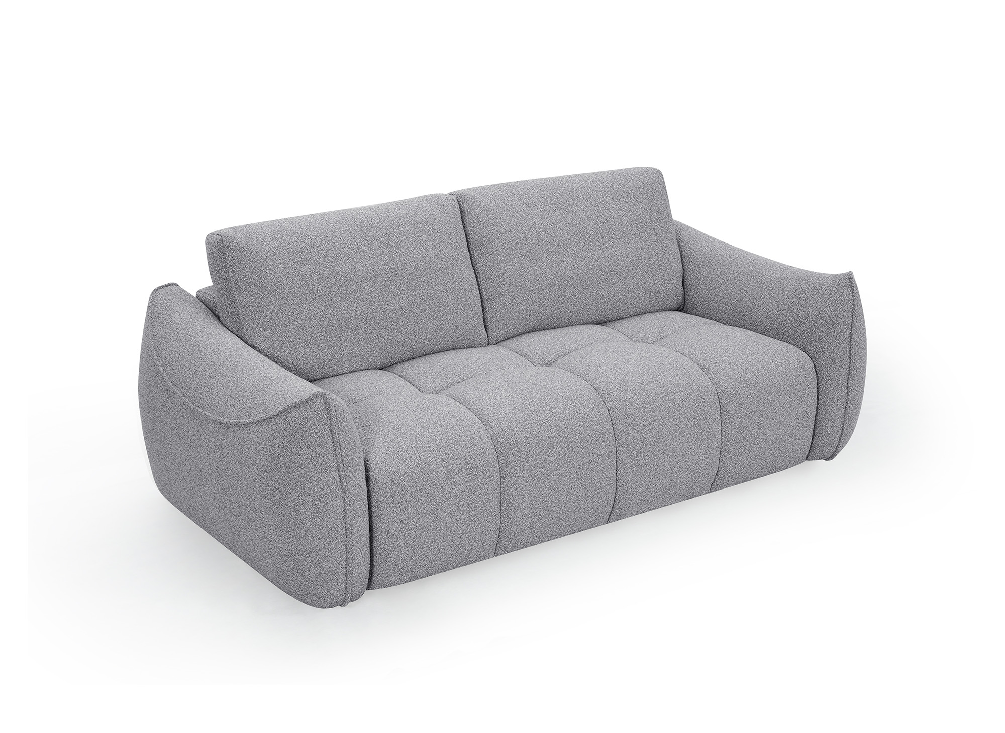 Canapé 3 places en tissu bouclette gris EZRA