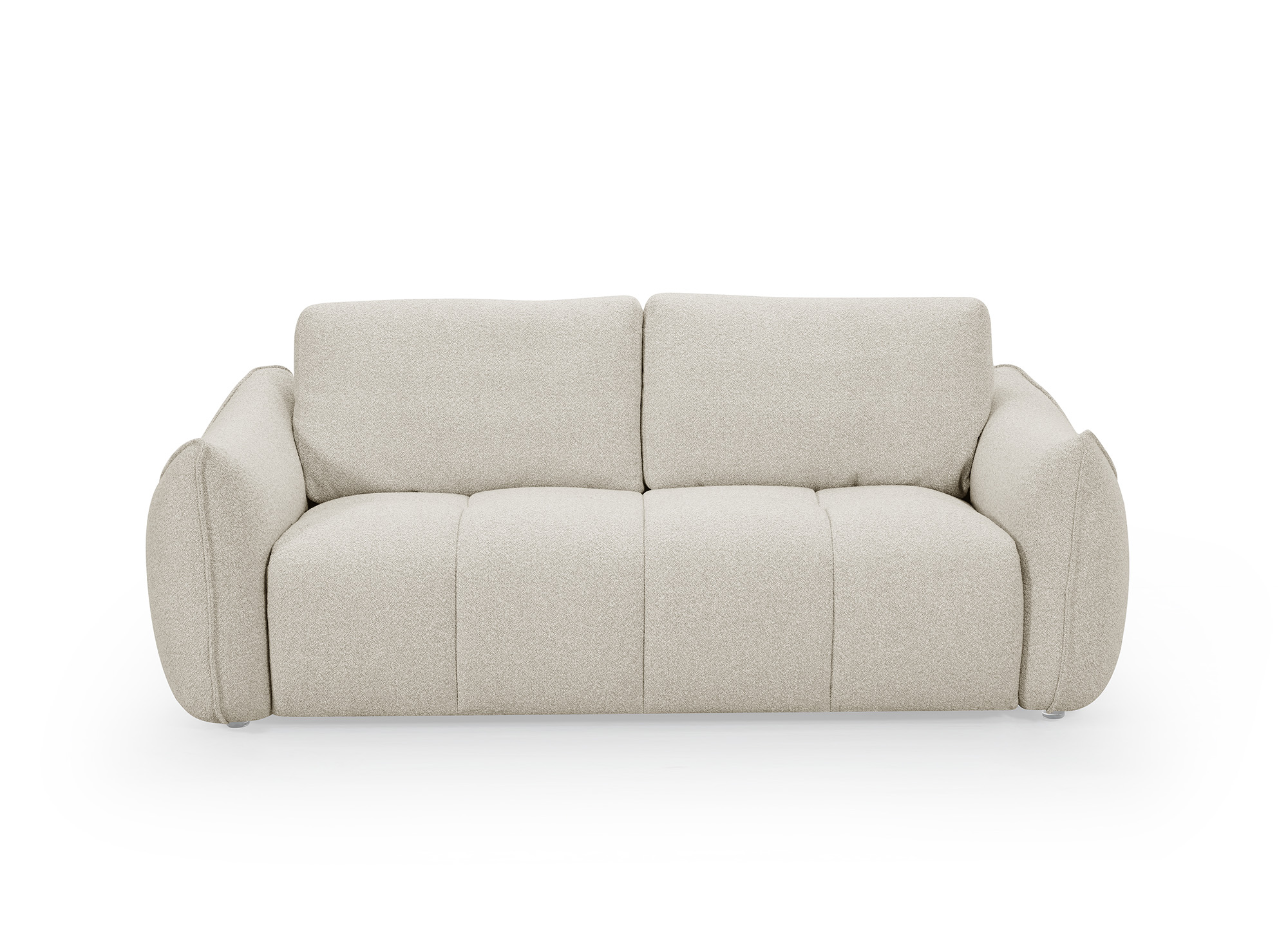 Canapé 3 places en tissu bouclette beige EZRA