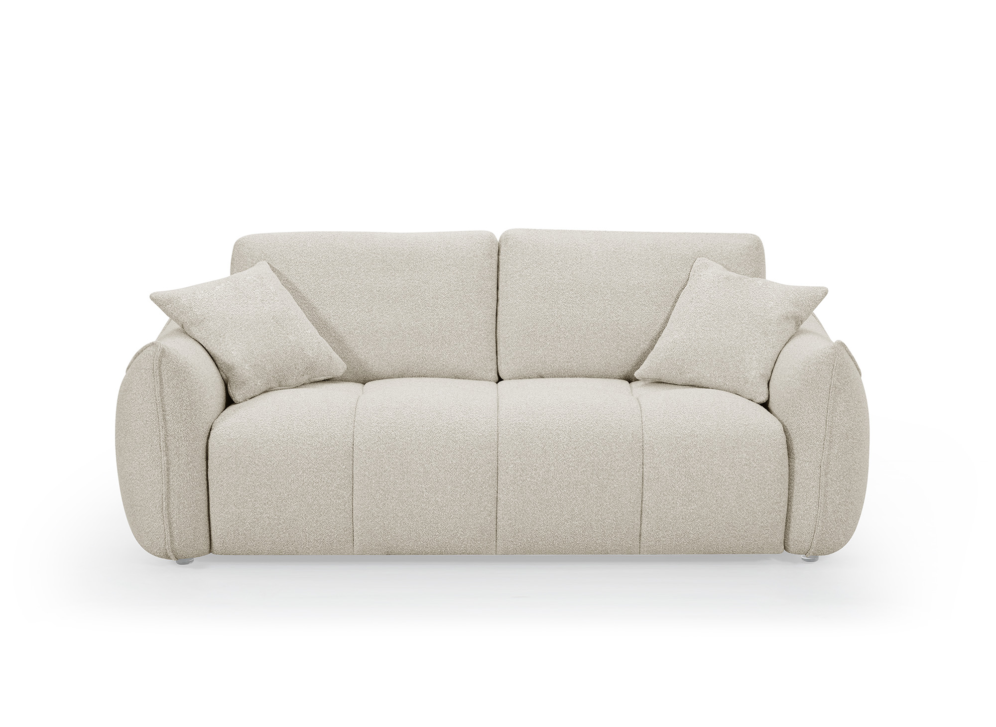 Canapé 3 places en tissu bouclette beige EZRA