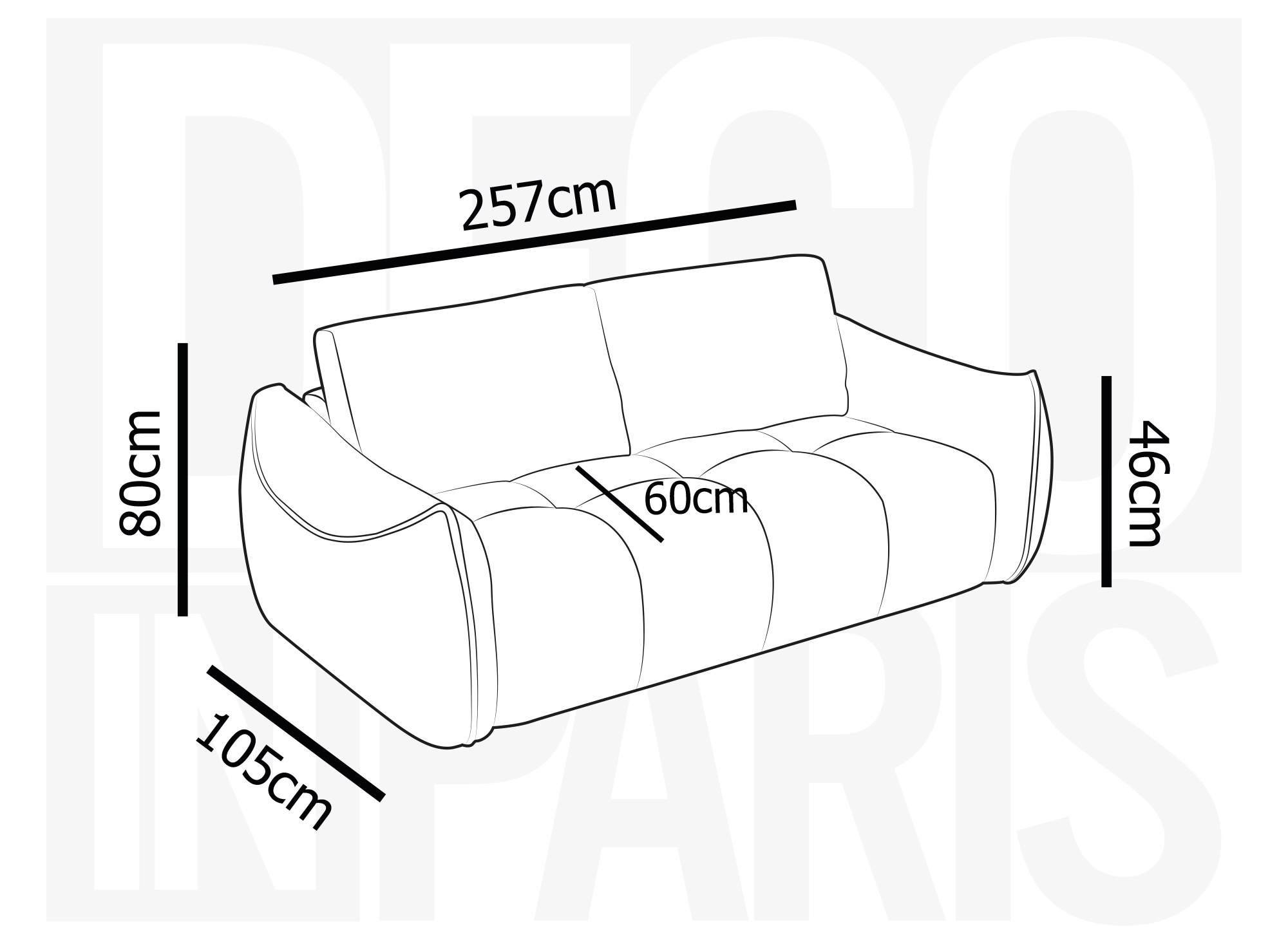 Canapé 3 places en tissu bouclette gris EZRA