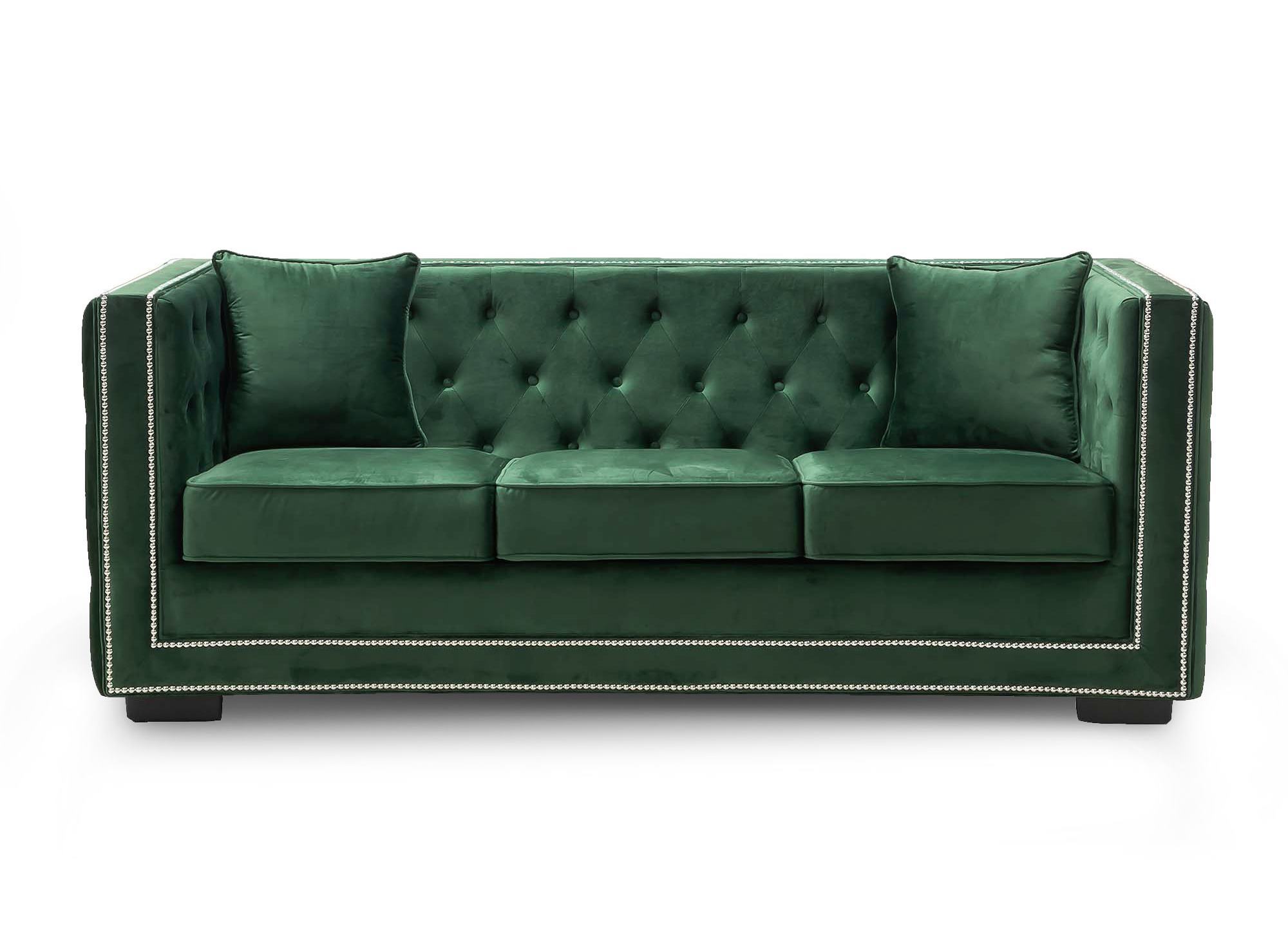 Canape 3 places capitonne chesterfield design en velours ...
