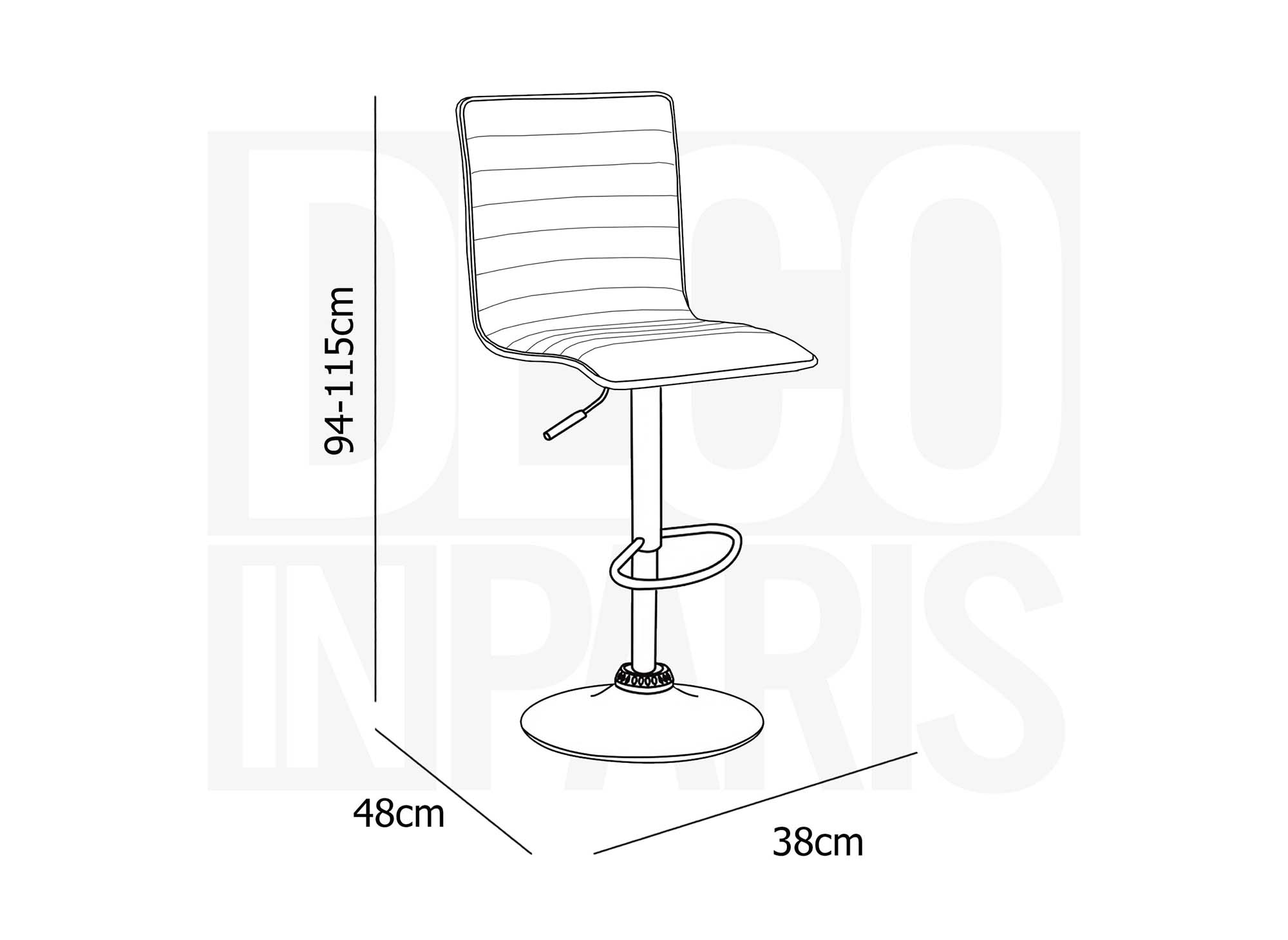 Lot de 2 tabourets de bar blanc et noir LOCAS
