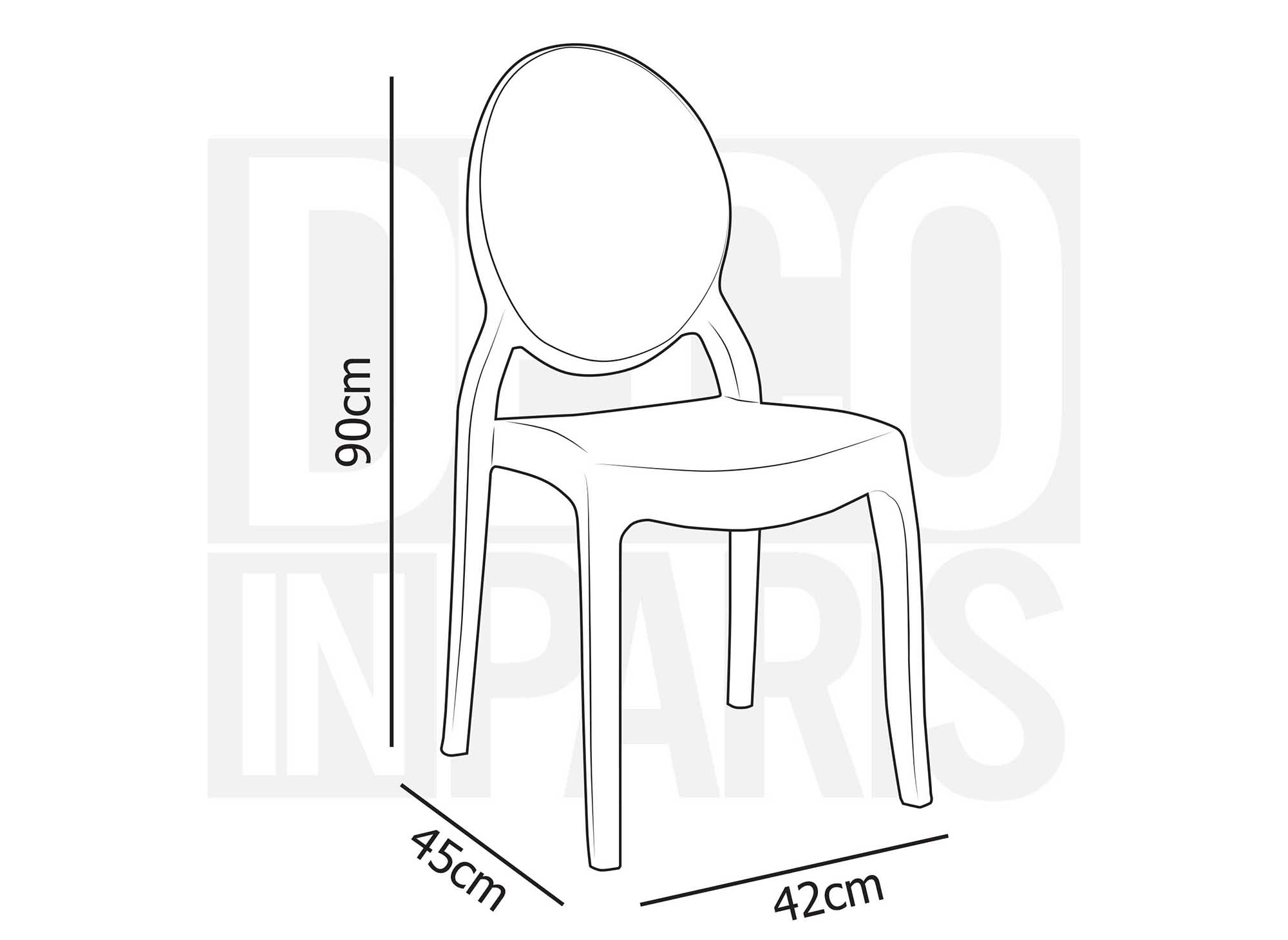 Lot de 6 chaises transparent en plexi TOLGA Lot de 6 chaises transparent en plexi TOLGA