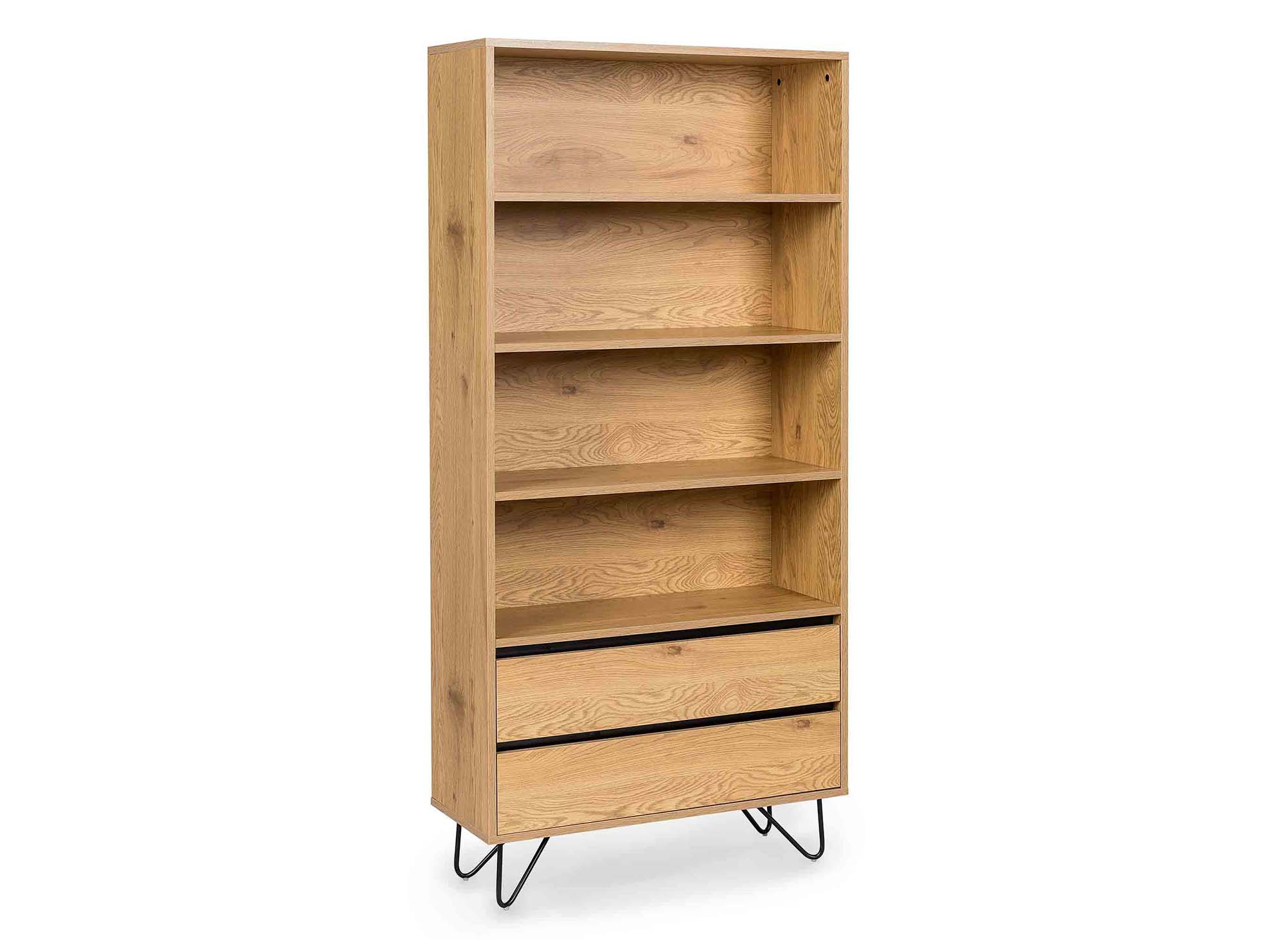 Bibliothèque en bois 2 tiroirs 3 étagères DARINA
