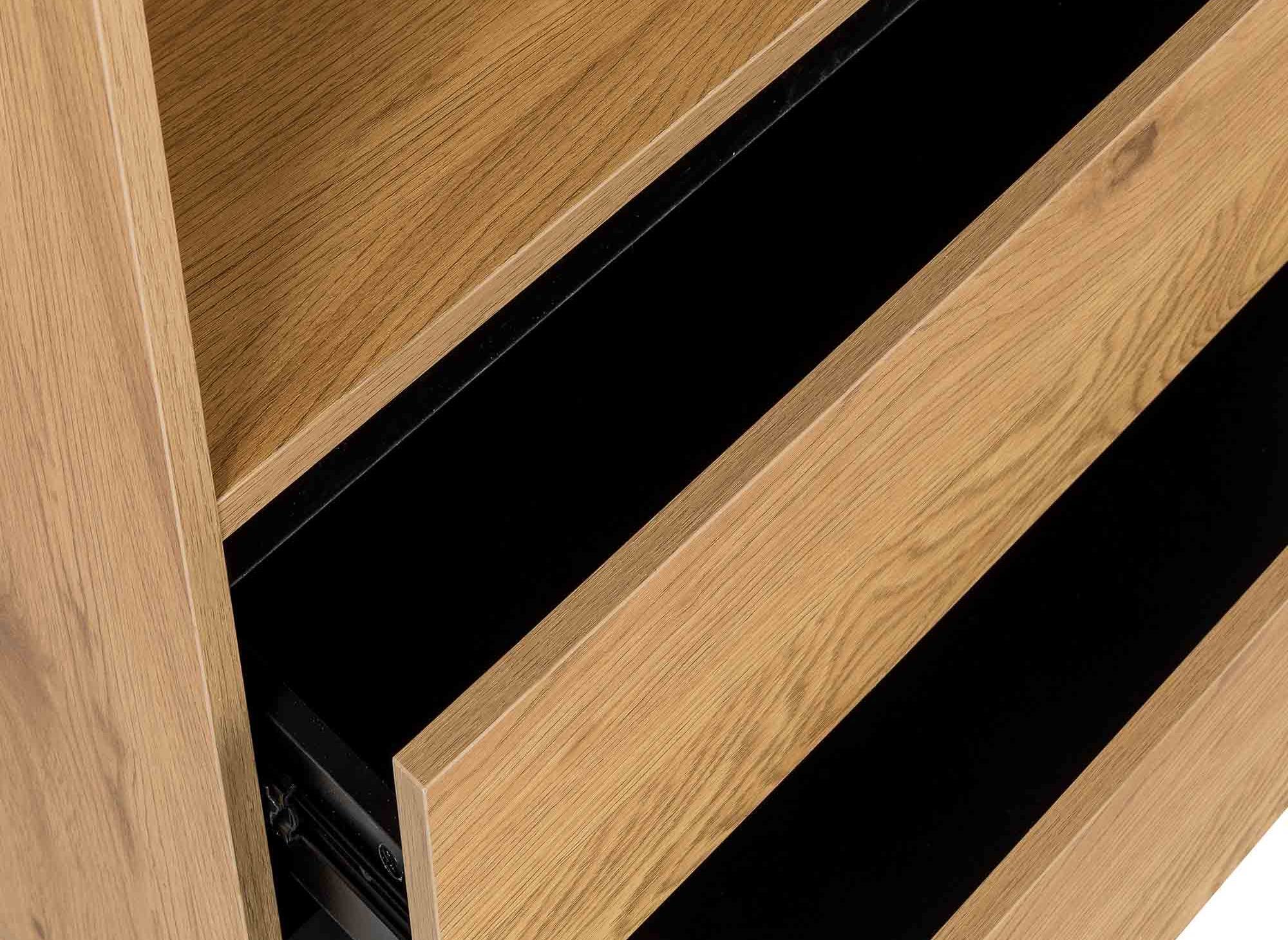 Bibliothèque en bois 2 tiroirs 3 étagères DARINA