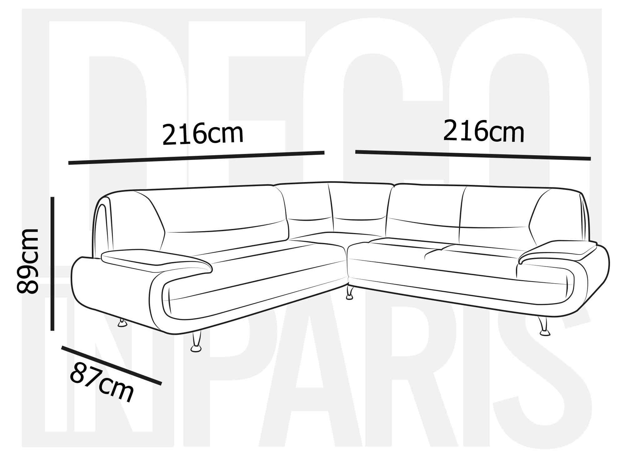 Canapé d'angle design marron et blanc MARITA XL