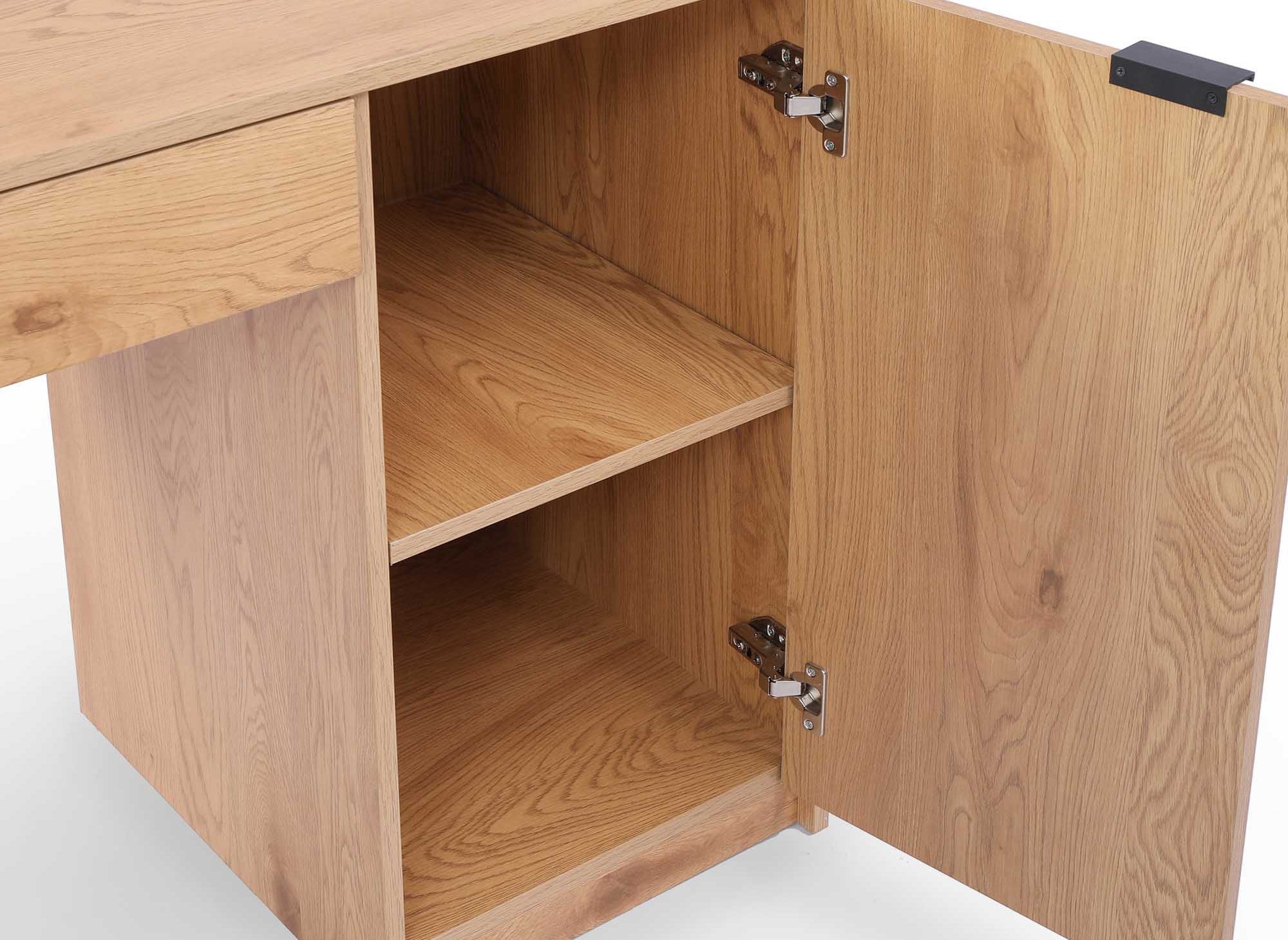 Bureau avec rangement en bois et métal BLAISE