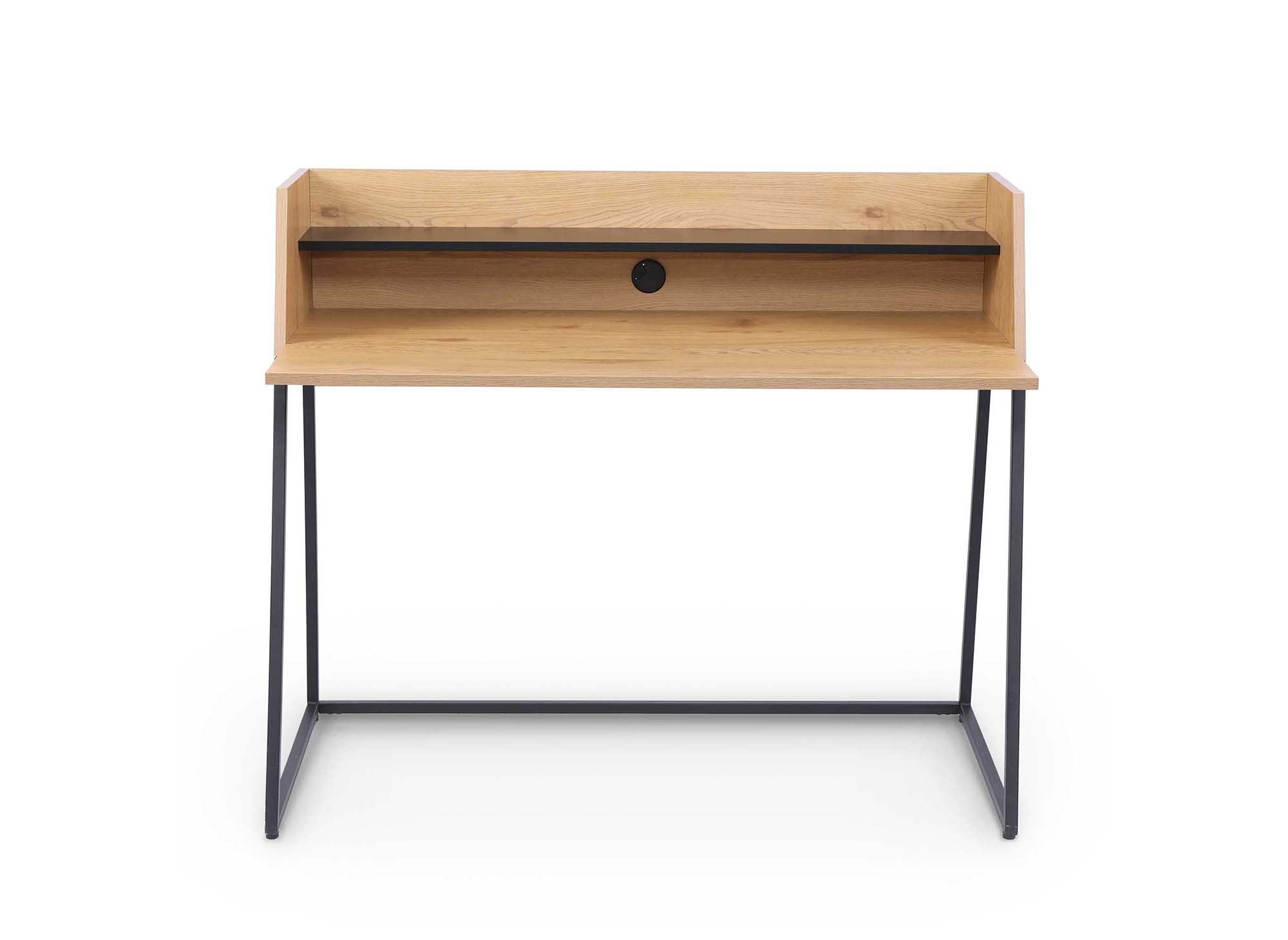 Bureau avec étagère design industriel en bois et métal LUDINE