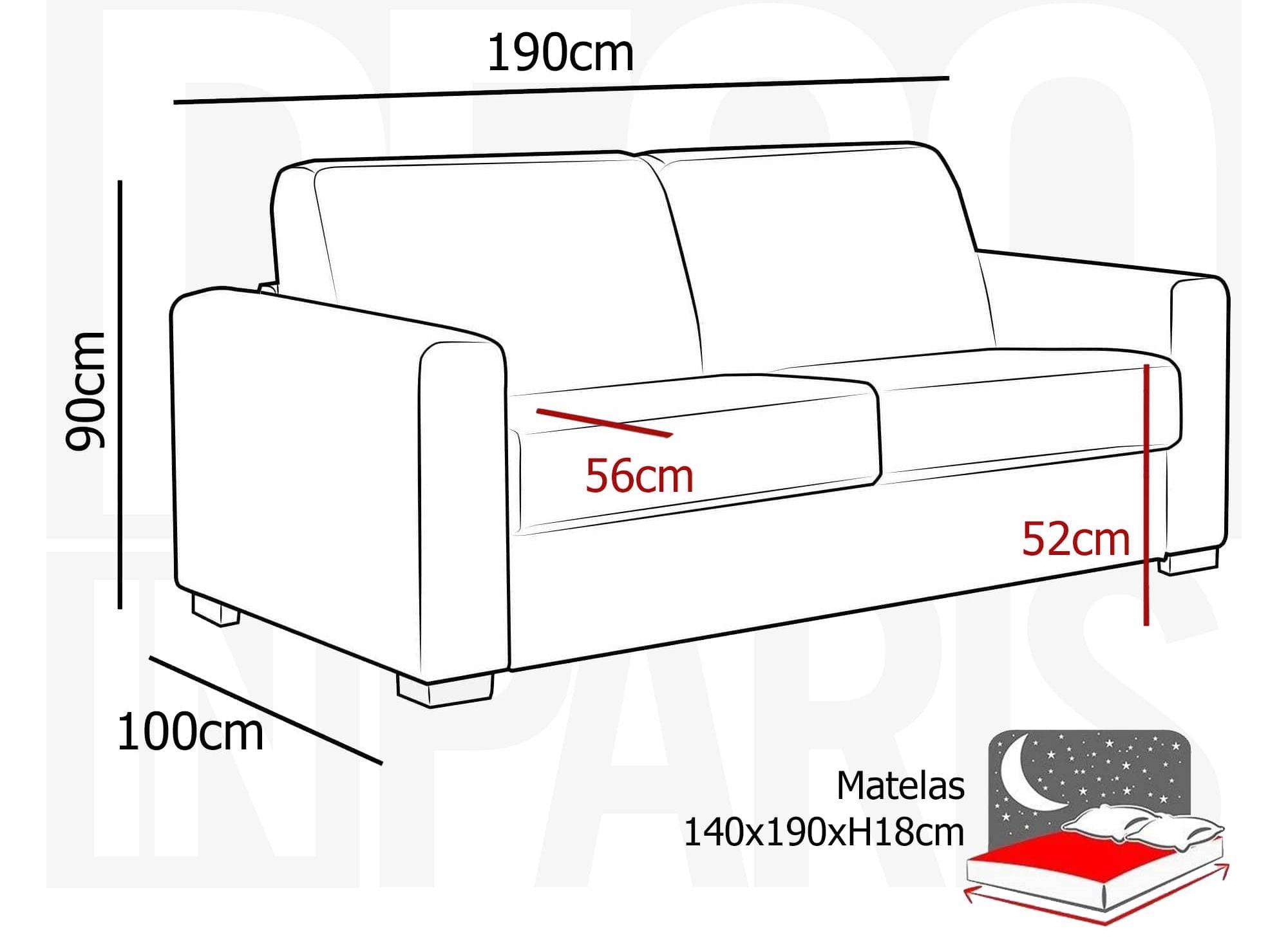 Canapé convertible 3 places LOUNA LUXE en tissu gris foncé ouverture express matelas 18 cm