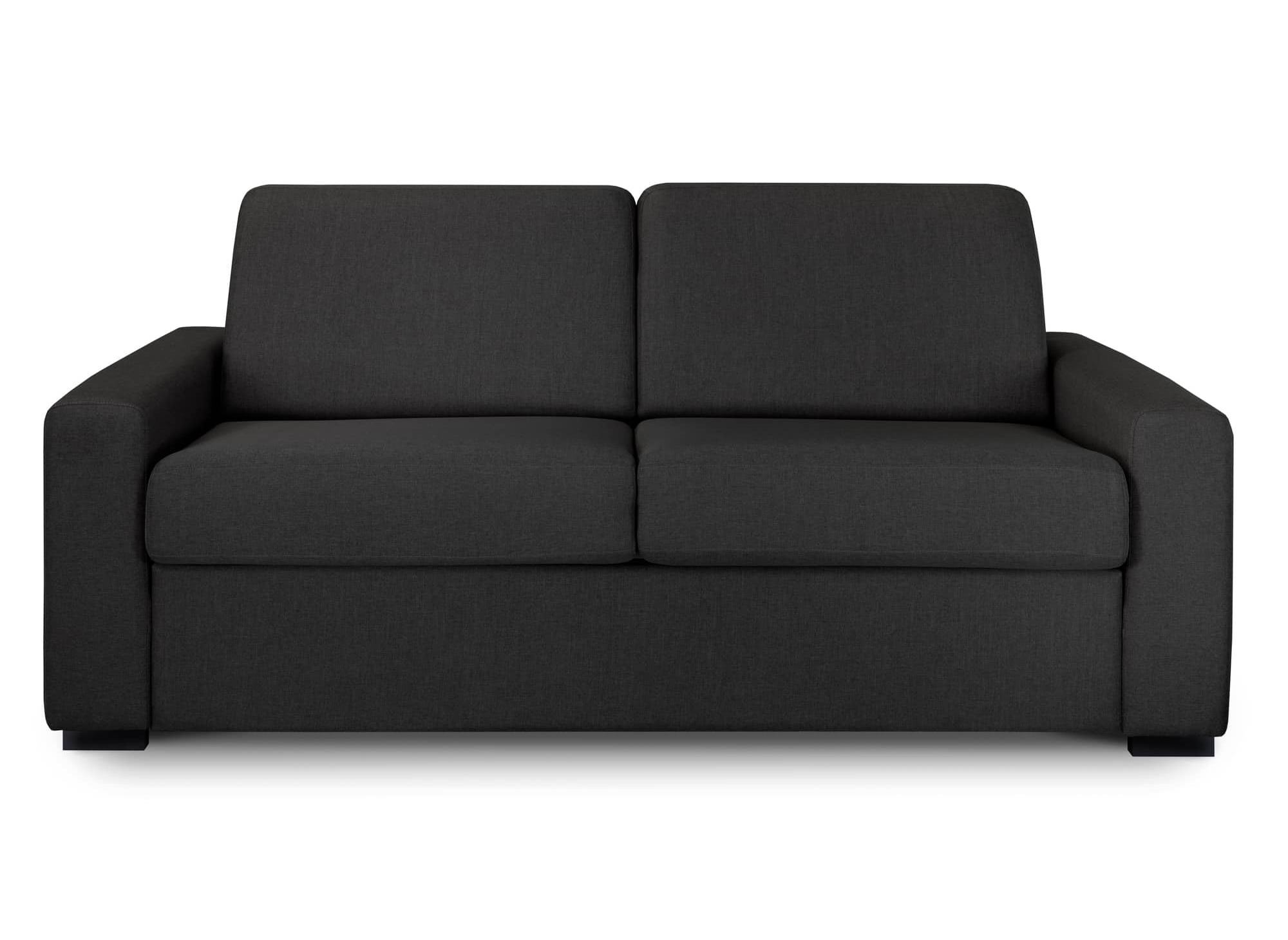 Canapé convertible 3 places LOUNA LUXE en tissu gris anthracite ouverture express matelas 18 cm
