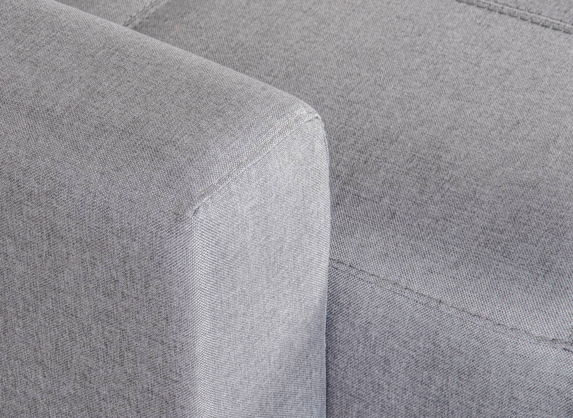 Canapé d'angle réversible convertible LOUNA en tissu gris avec coffre de rangement