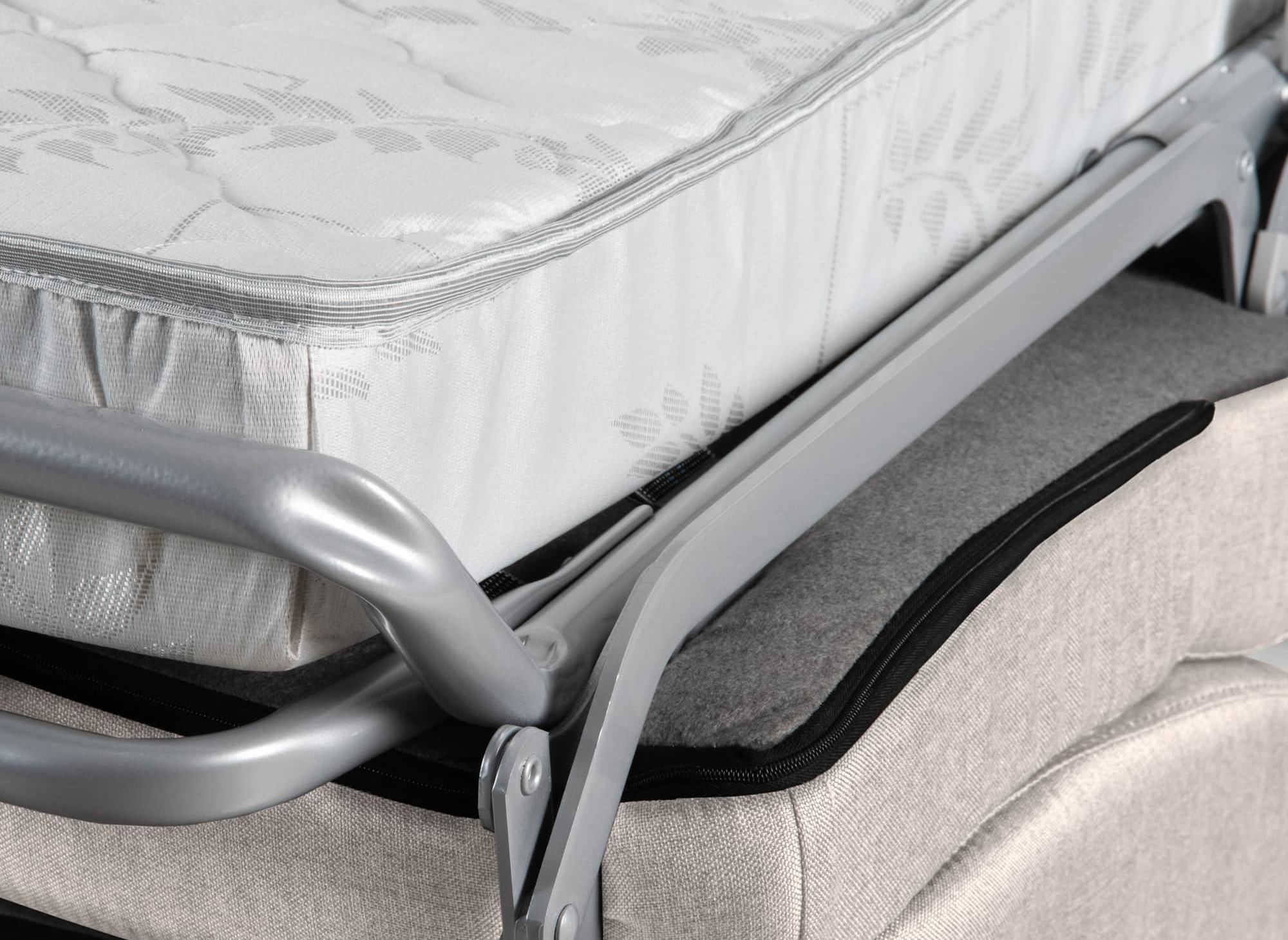 Canapé d'angle réversible convertible LOUNA en tissu beige avec coffre de rangement