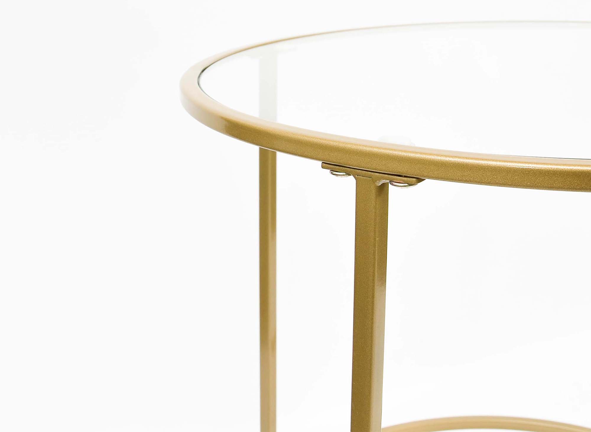 Table basse ronde en verre et métal OLIVE