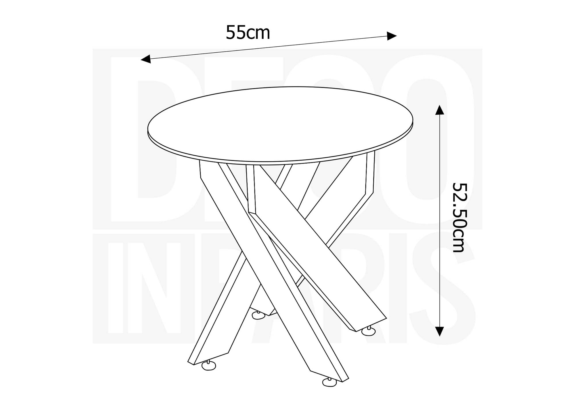 Table basse ronde design en verre pieds argentés CONNOR