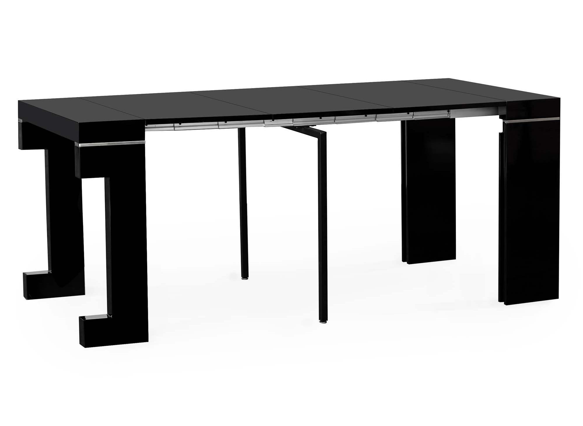 Table console extensible noir 8 personnes CORALIE