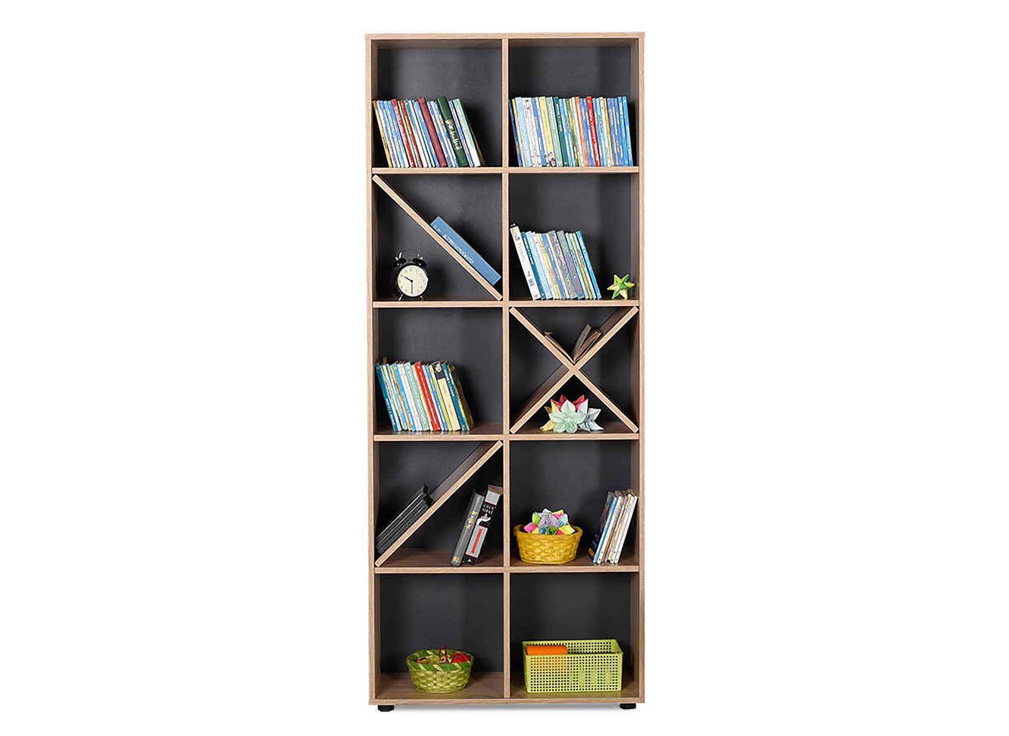 Bibliothèque design couleur chêne 188 cm FAUSTINE