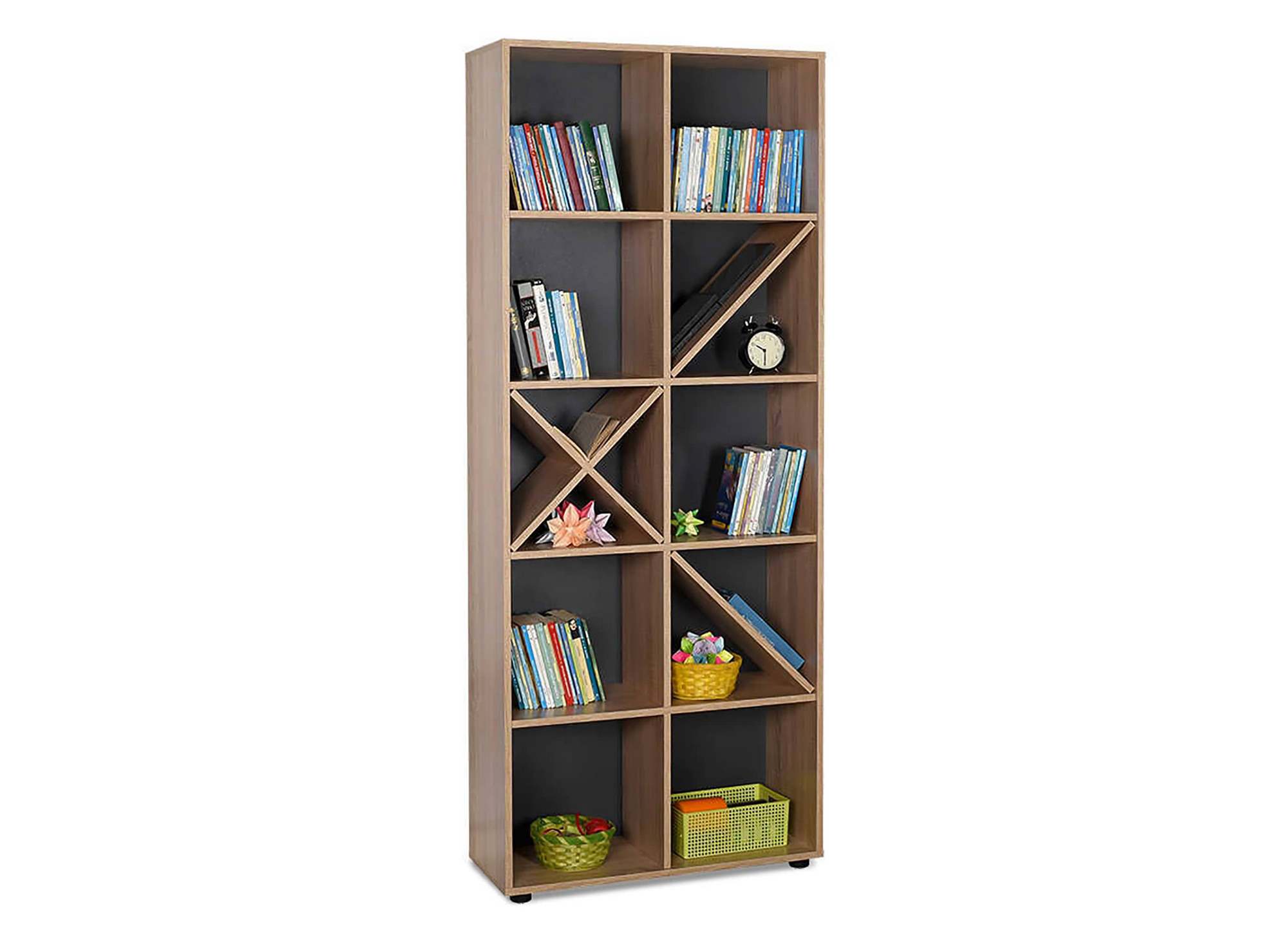 Bibliothèque design couleur chêne 188 cm FAUSTINE