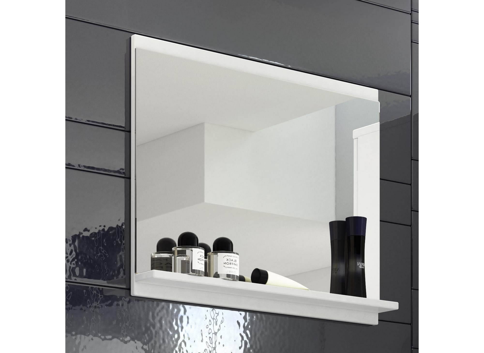 Ensemble meubles salle de bain design suspendu - Blanc laqué HARMONY