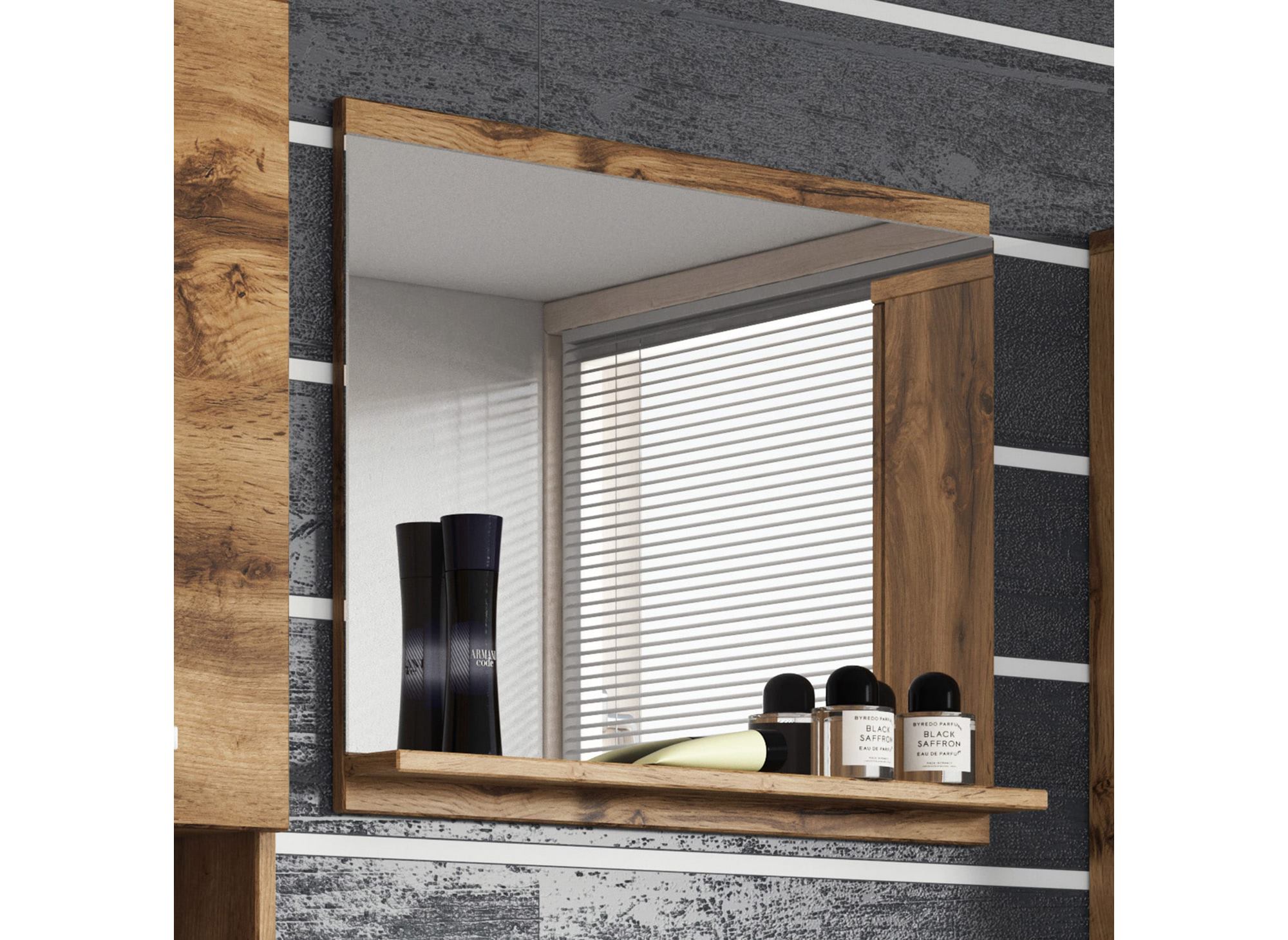 Ensemble meubles salle de bain suspendu XL - Bois effet vieilli HARMONY