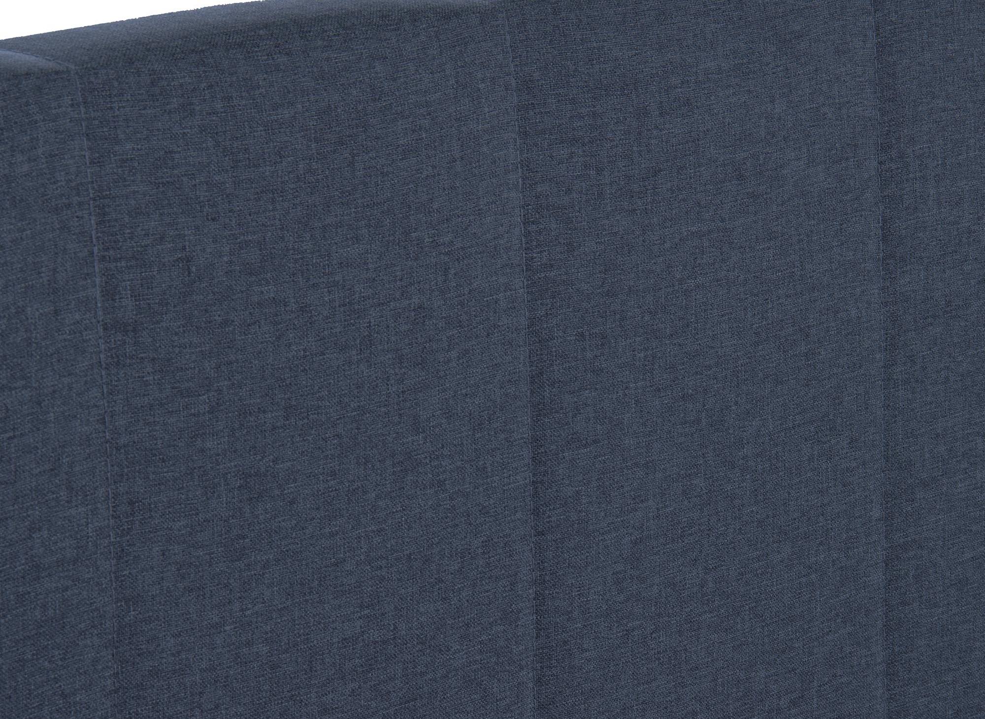 Lit boxspring 160x200 avec coffre de rangement en tissu bleu AKADIA