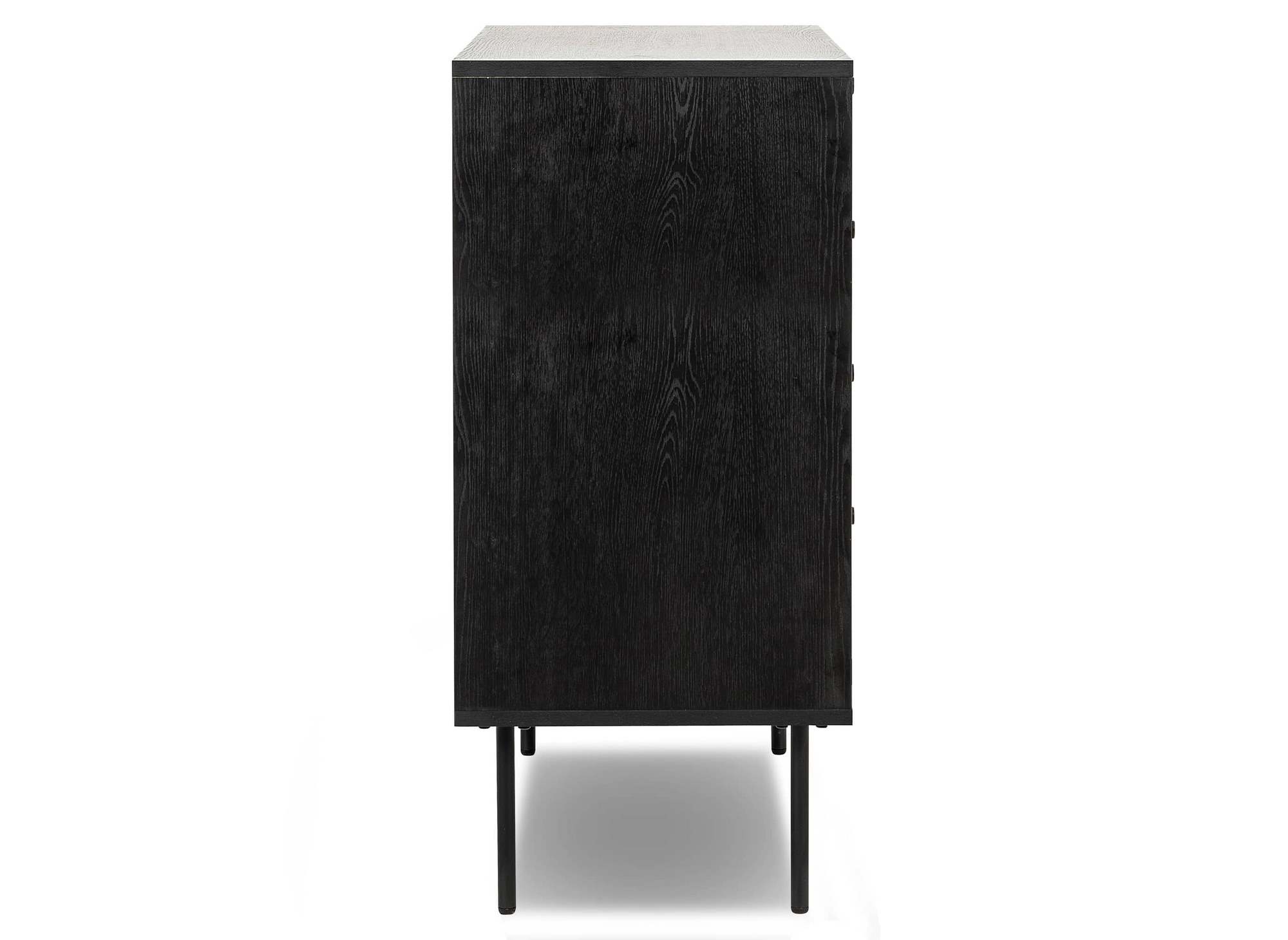 Commode basse 4 tiroirs en bois et métal noir DARYL
