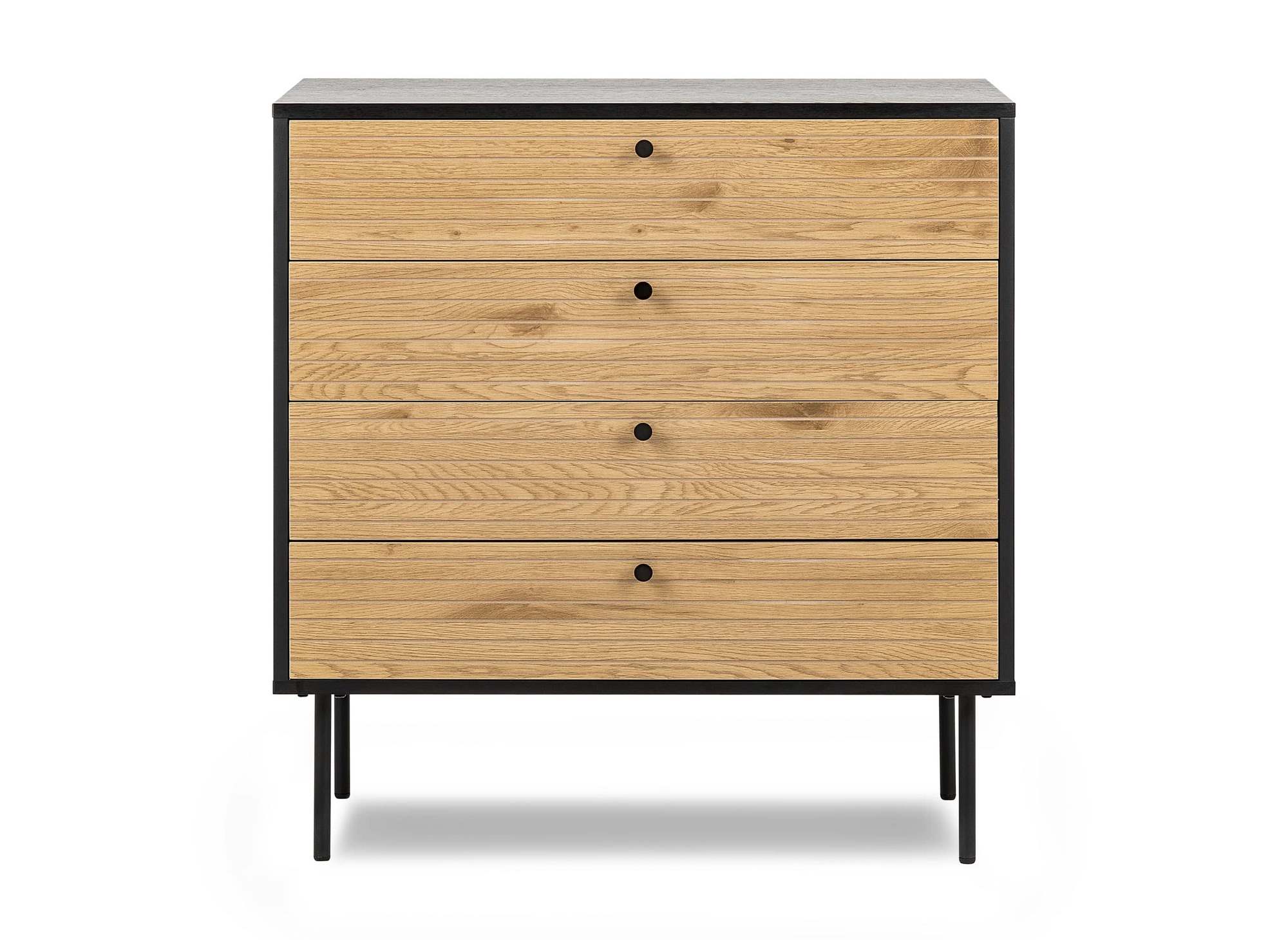 Bureau 2 tiroirs en bois et métal noir DARYL - DIP