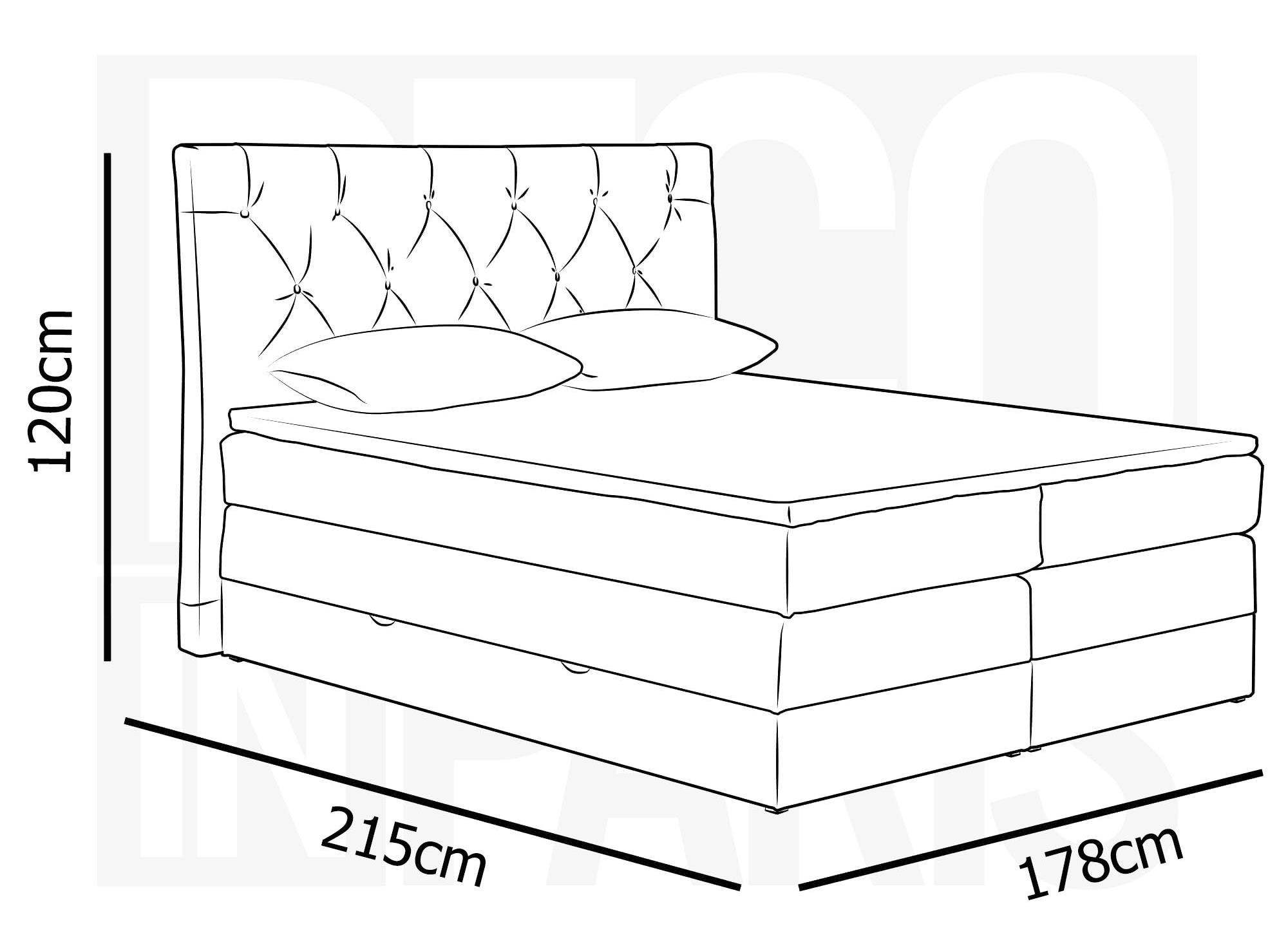 Lit boxspring 160x200 avec coffre de rangement en velours gris MIRANDA