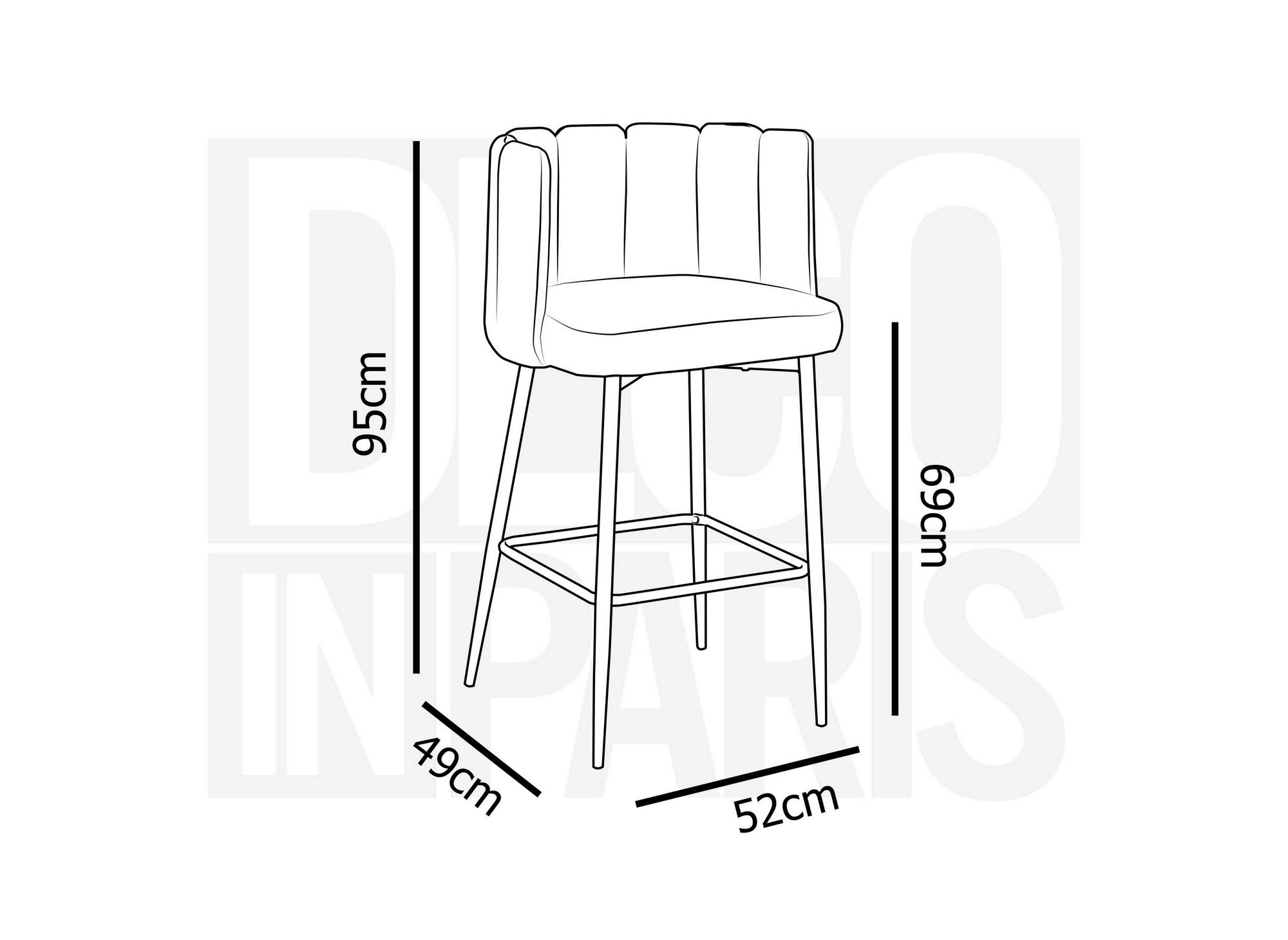 Lot de 2 tabourets de bar design en velours rose DEBBY