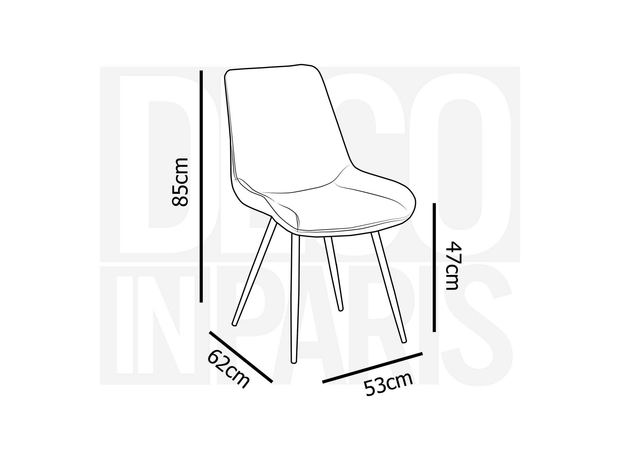 Lot de 2 chaises design en velours vert YOLA