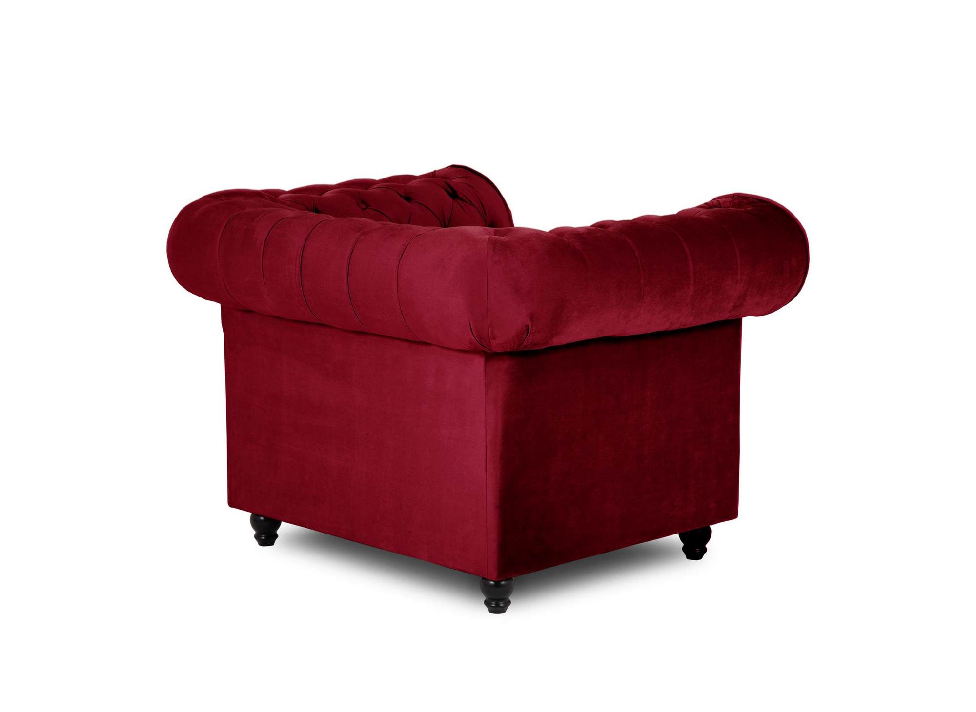 Fauteuil chesterfield en velours rouge - WILSTON