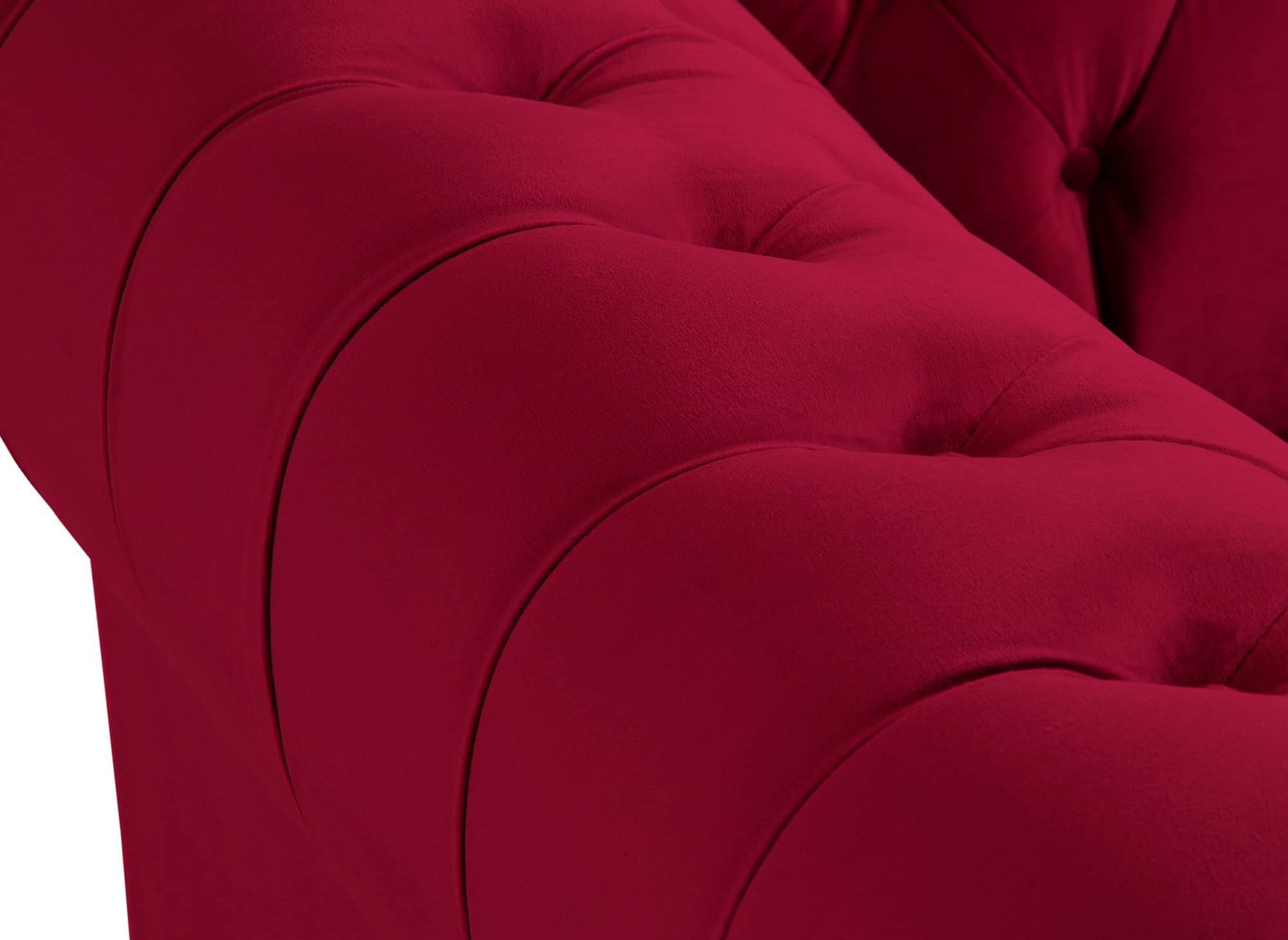 Fauteuil chesterfield en velours rouge - WILSTON