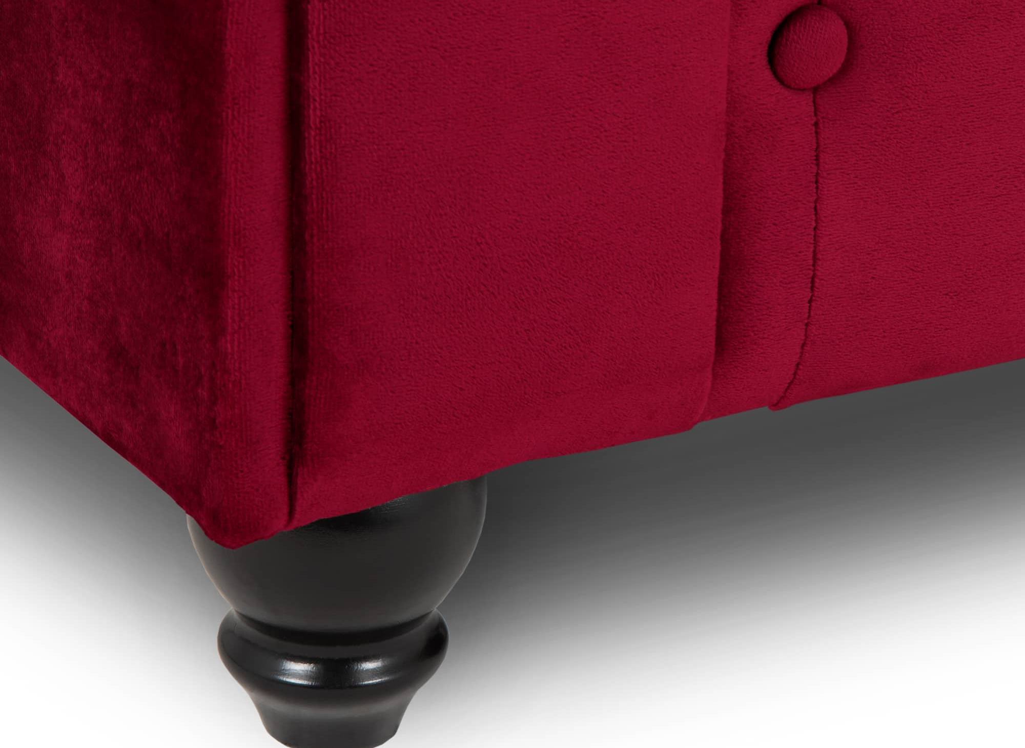 Fauteuil chesterfield en velours rouge - WILSTON