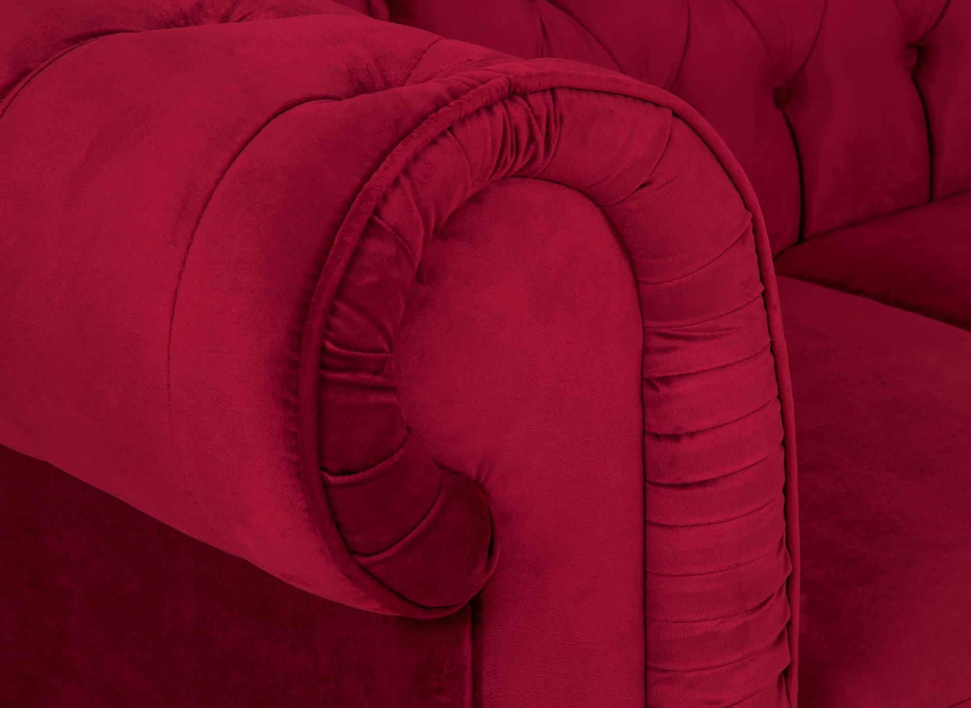 Fauteuil chesterfield en velours rouge - WILSTON
