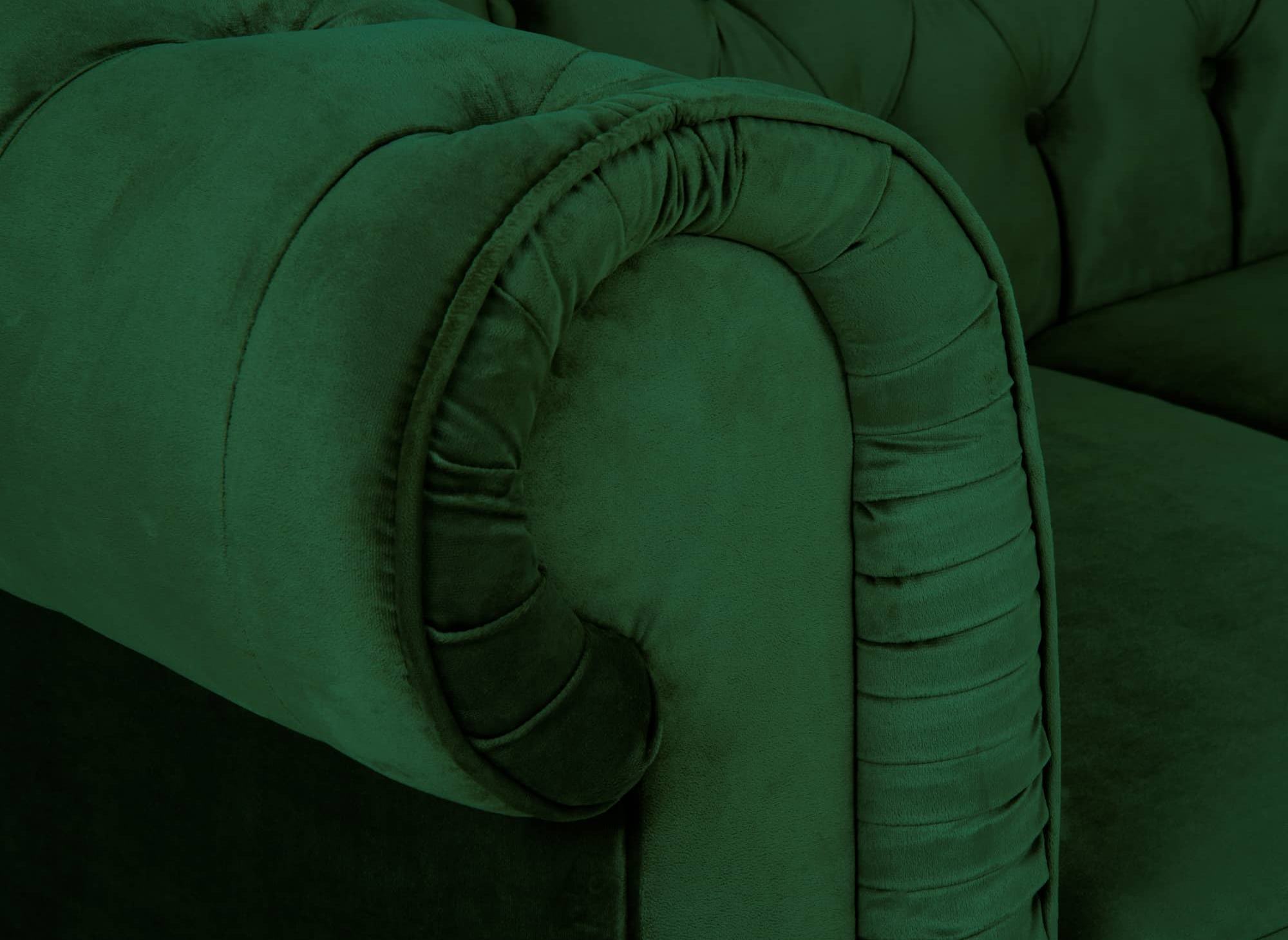 Fauteuil chesterfield en velours vert - WILSTON