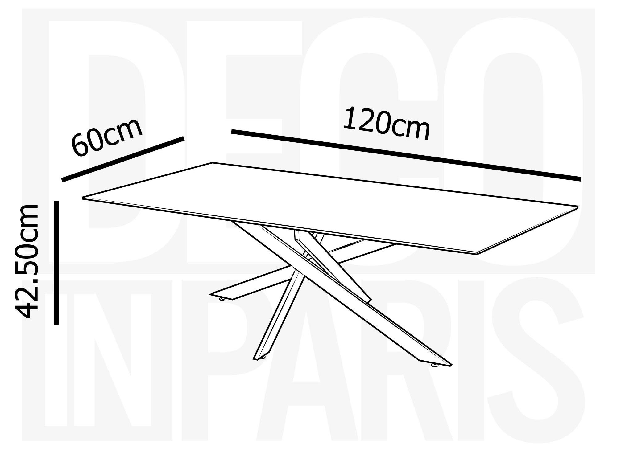 Table basse rectangulaire design verre marbré et pieds dorés MELISSA