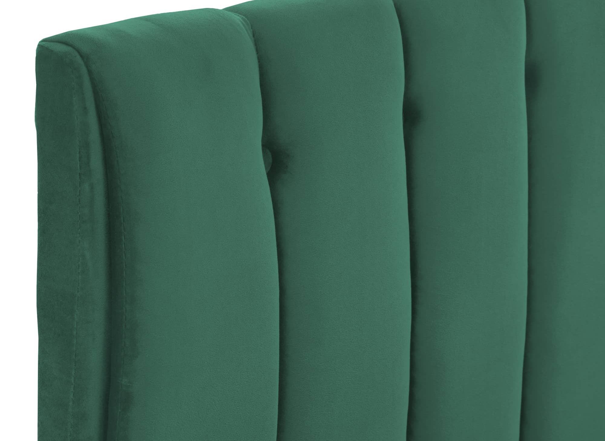 Lit double capitonné en tissu velours vert VALENTINE 140x190 cm