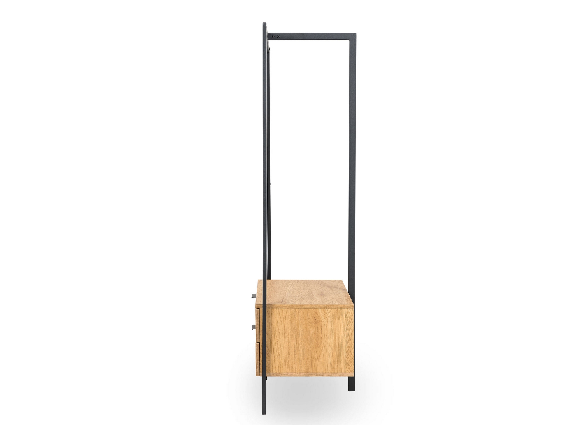 Meuble d’entrée avec armoire miroir et 2 tiroirs en bois et métal GLENN