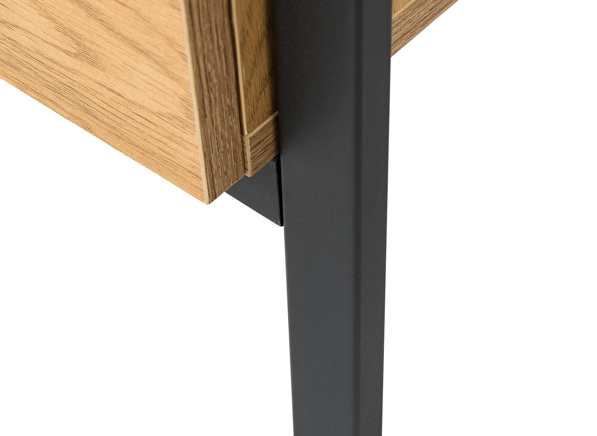 Meuble d’entrée avec armoire miroir et 2 tiroirs en bois et métal GLENN