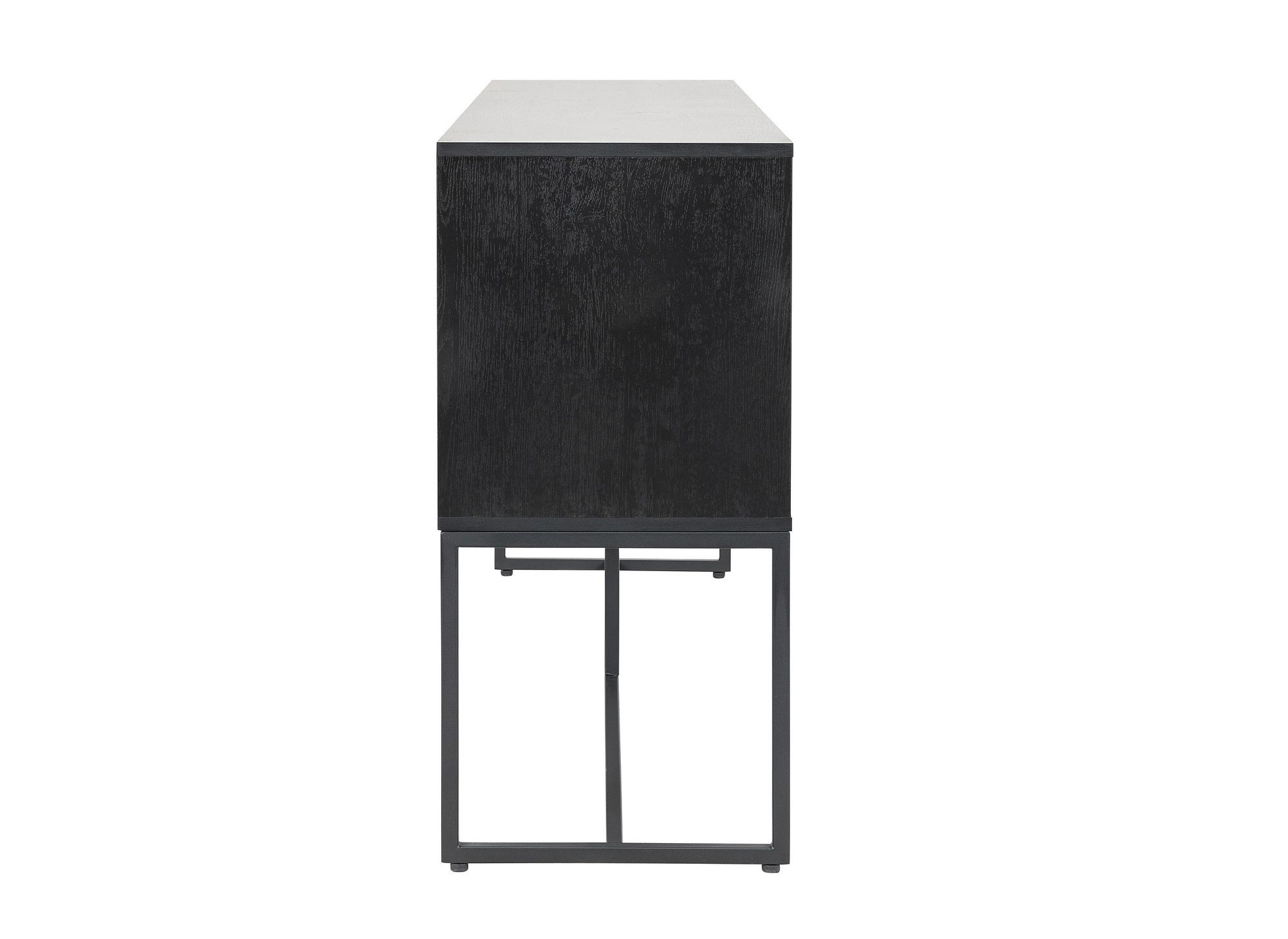 Buffet en enfilade 3 tiroirs 2 portes en bois clair et métal noir TISSIA