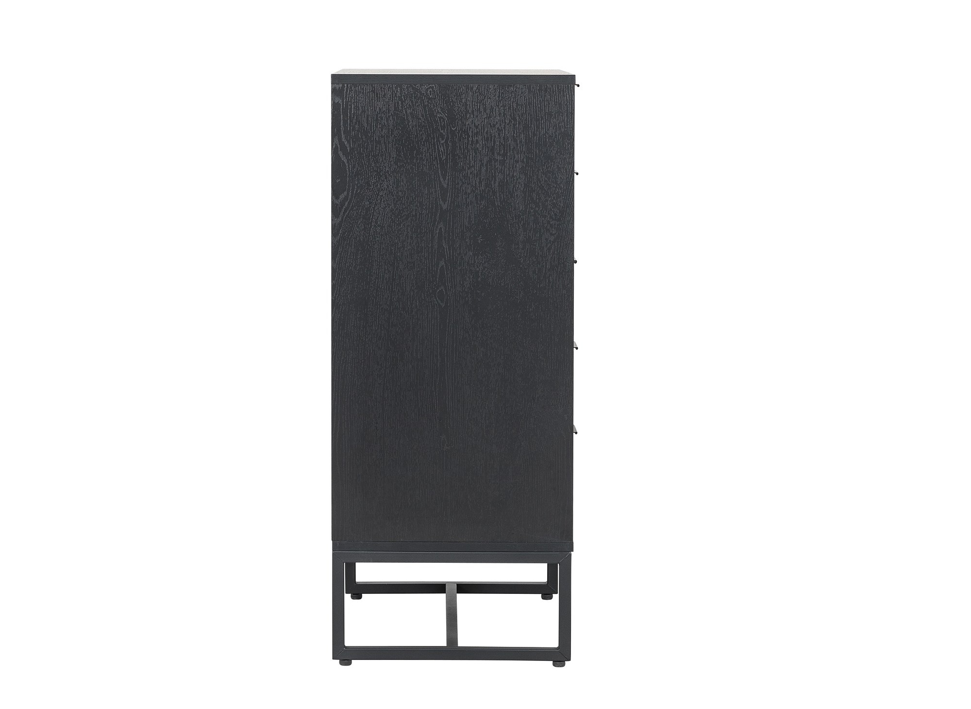 Commode 5 tiroirs en bois clair et métal noir TISSIA