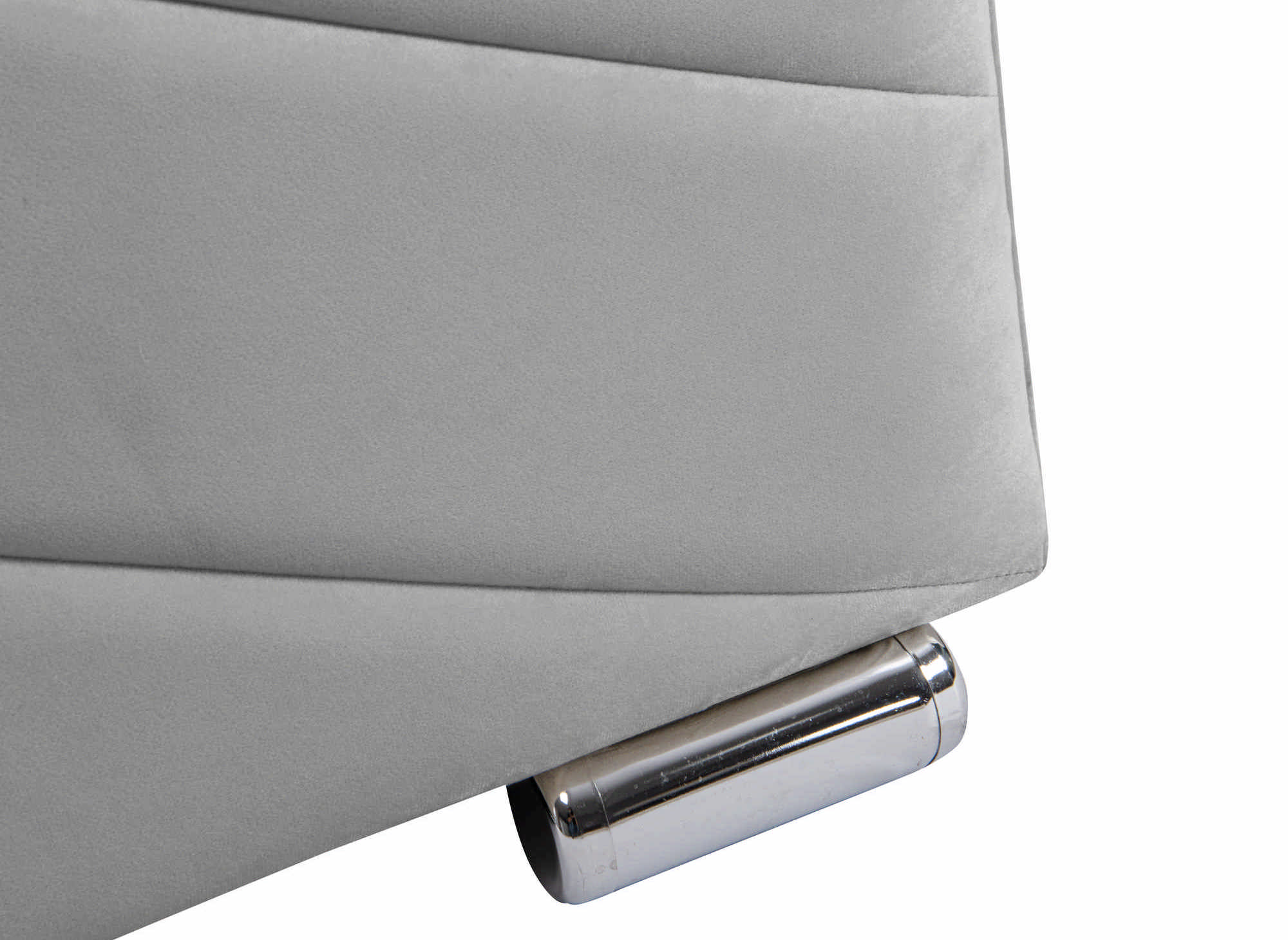 Lit avec sommier relevable et coffre en velours gris 140x190 cm PALMA