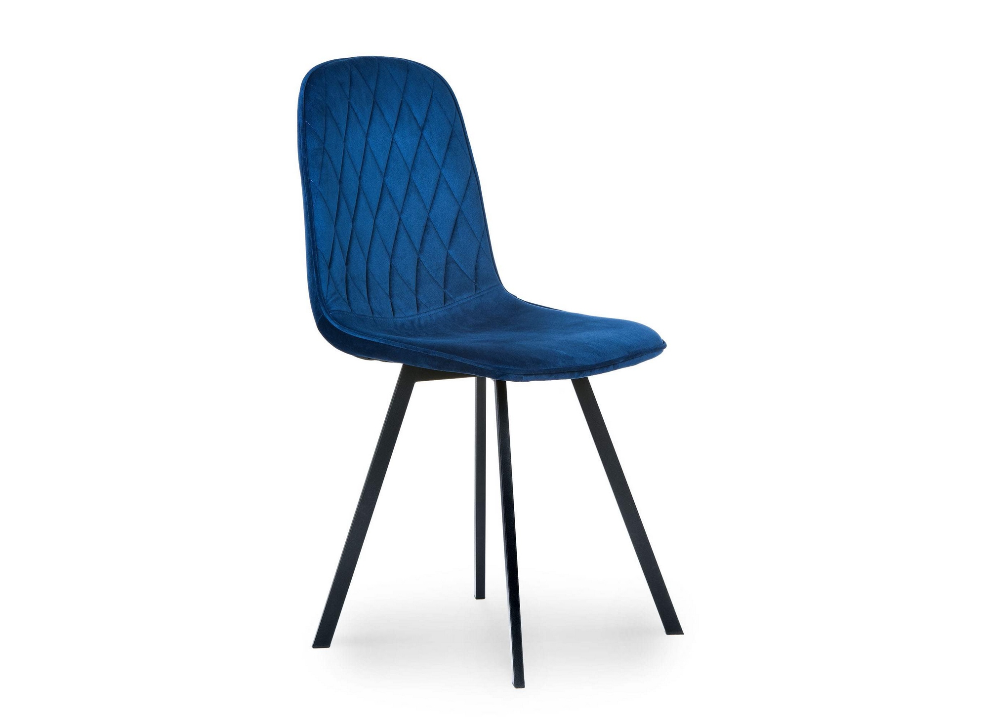 Lot de 4 chaises en tissu velours bleu AMBRE