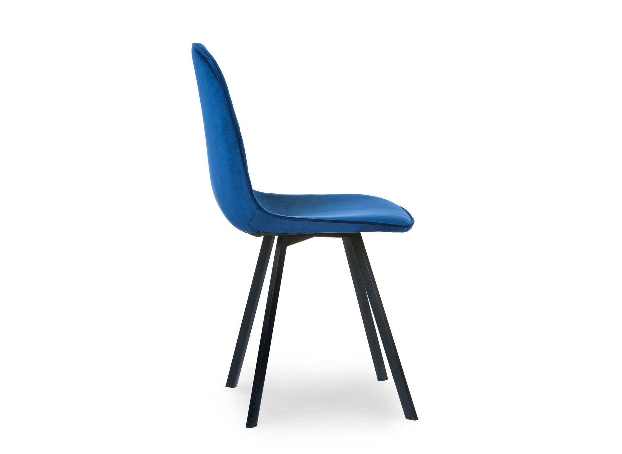 Lot de 4 chaises en tissu velours bleu AMBRE
