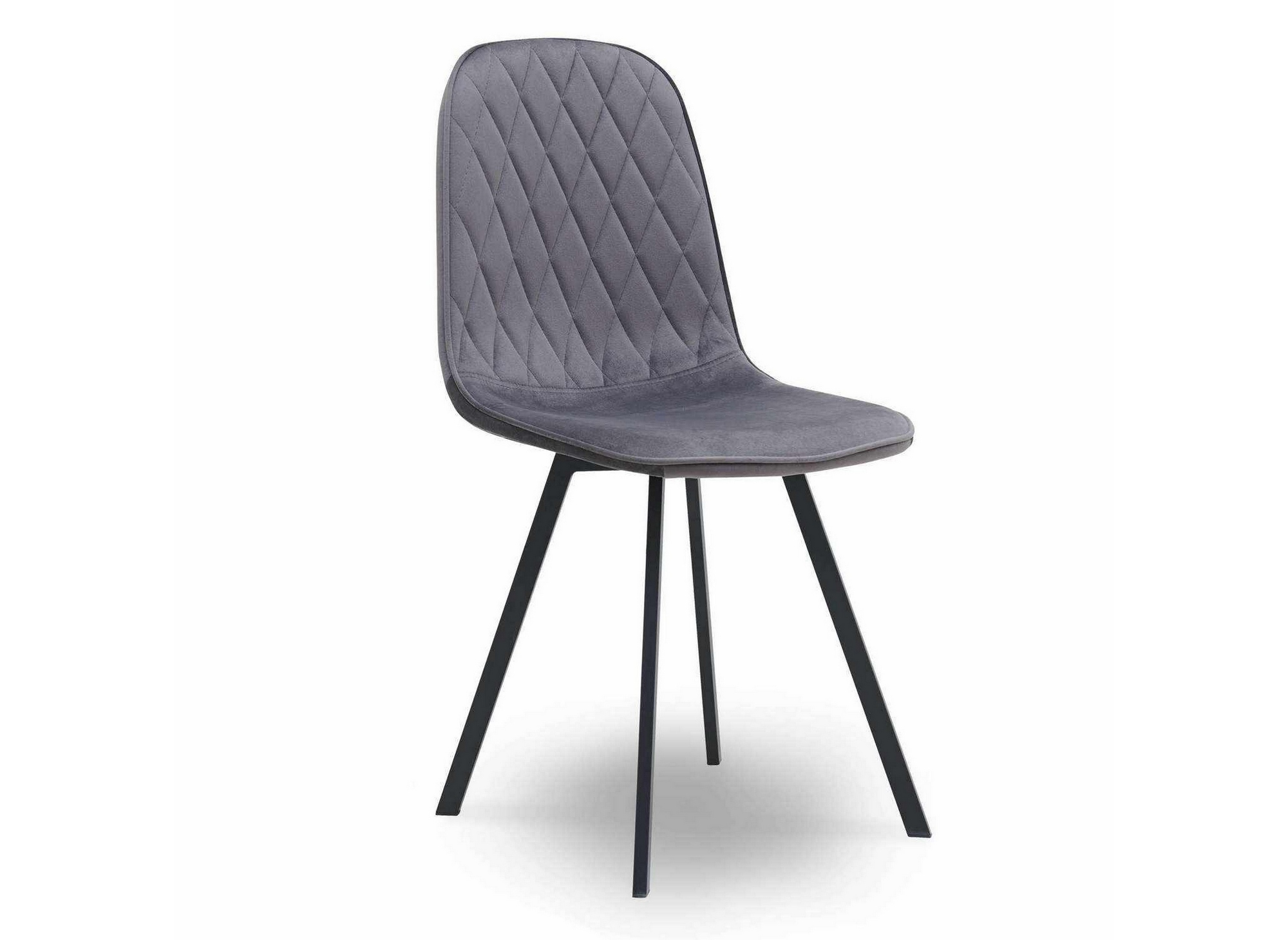 Lot de 4 chaises en tissu velours gris AMBRE