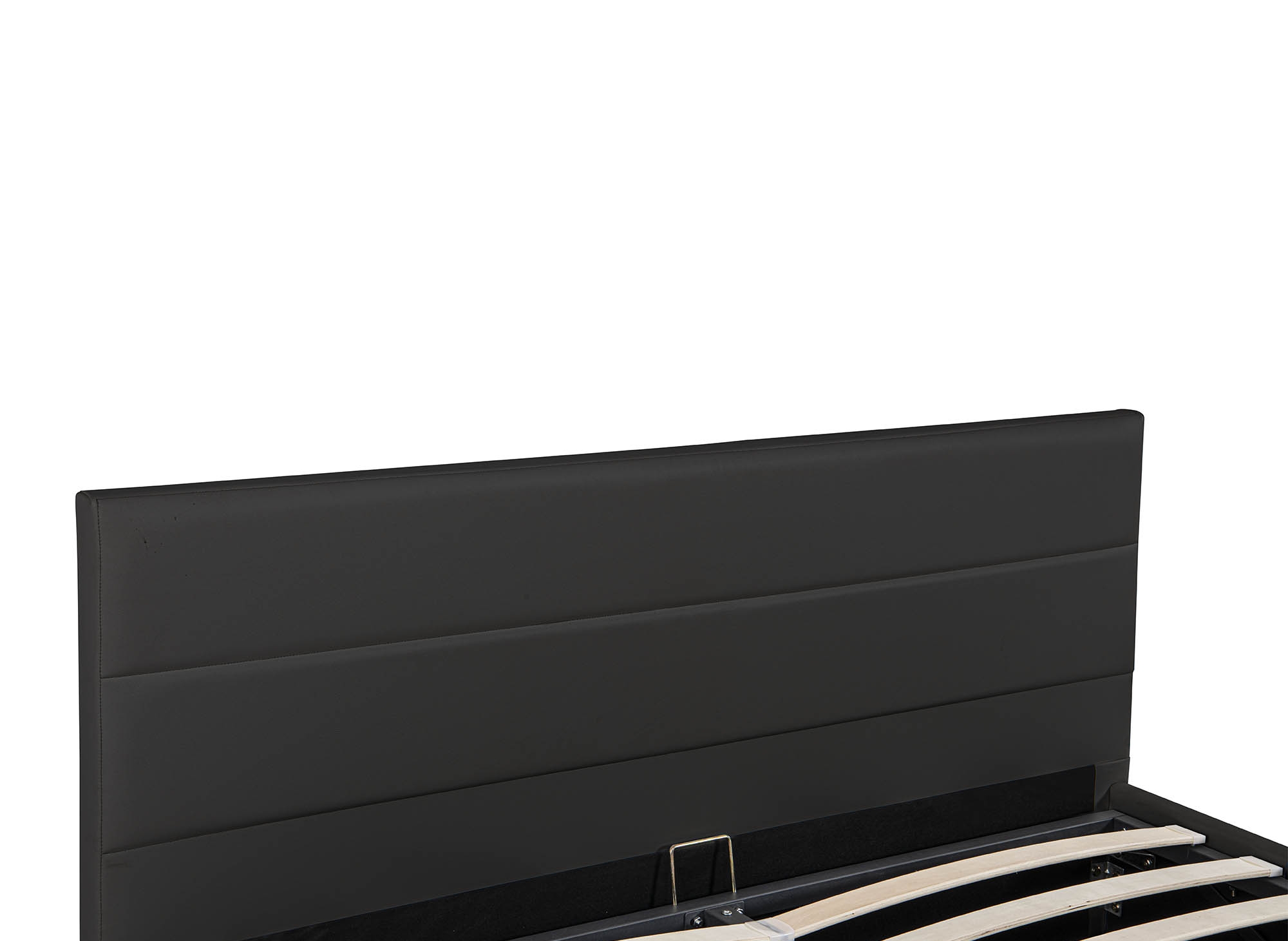 Lit coffre en simili cuir noir avec LED 140x190 cm ELENCE