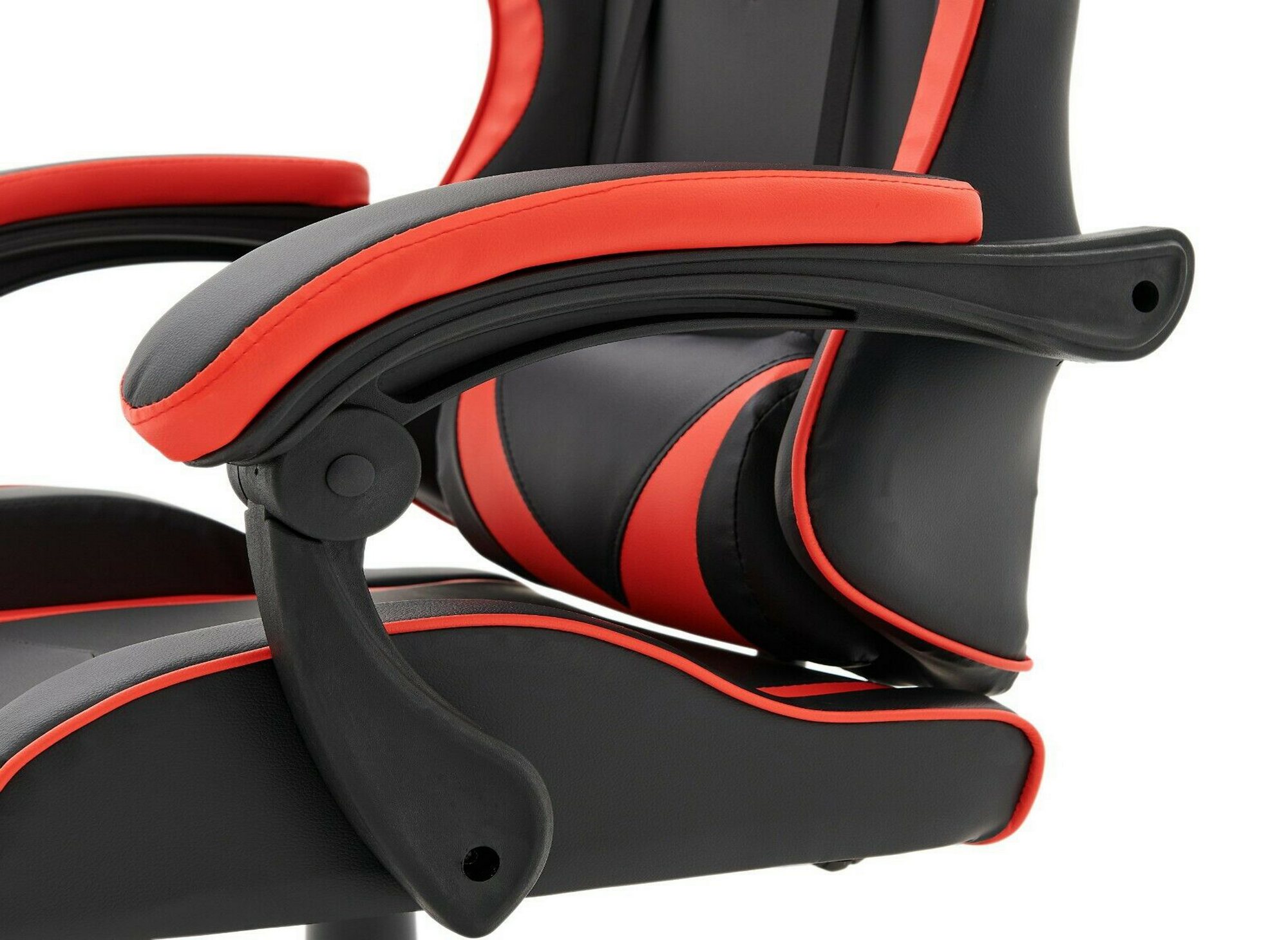 Fauteuil gaming rouge et noir en simili avec assise réglable - GLITCH