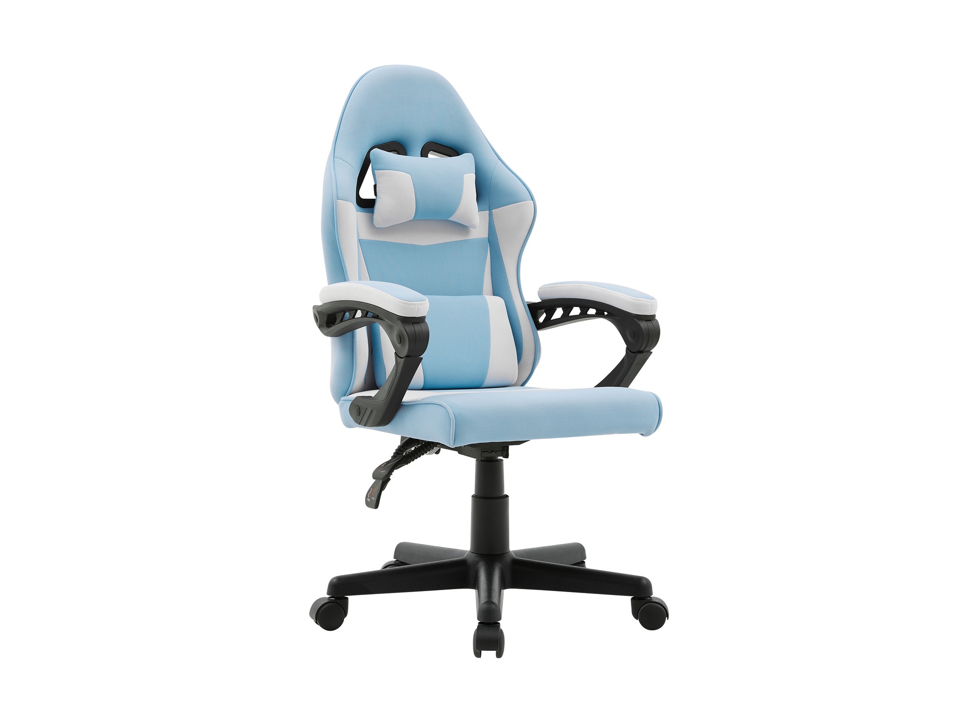 Fauteuil gaming en tissu bleu et blanc GHOST - DECOINPARIS