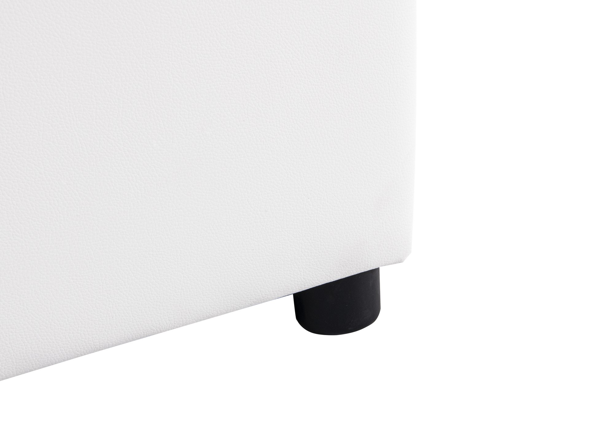 Lit sommier relevable avec coffre en simili cuir blanc 180x200 cm LIZBAN