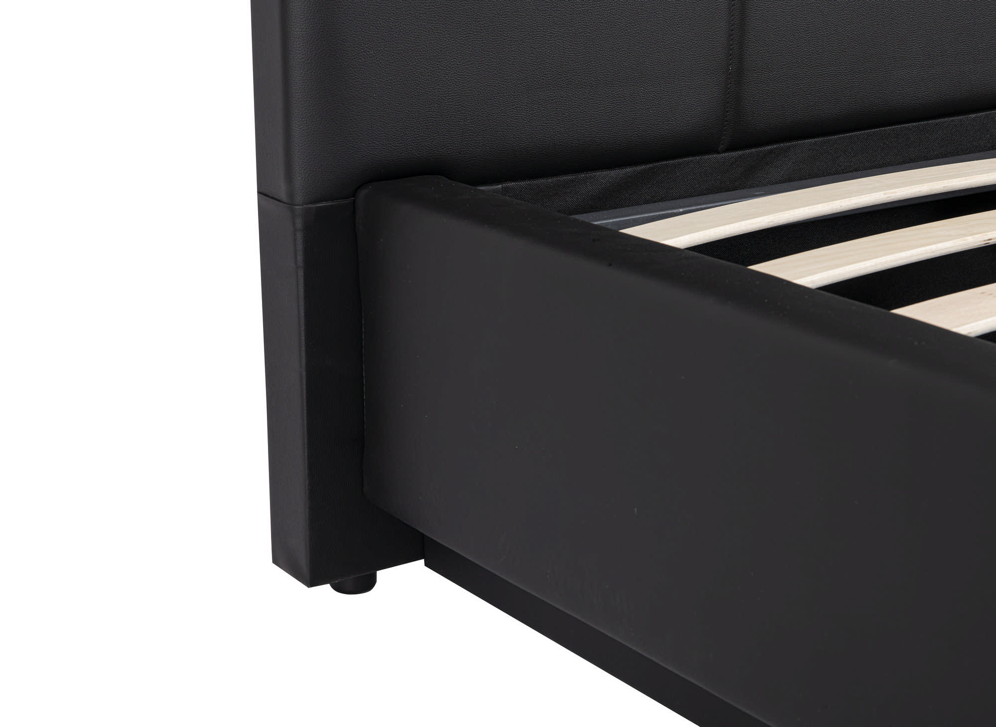 Lit coffre en simili cuir noir avec LED 160x200 cm DIVINE